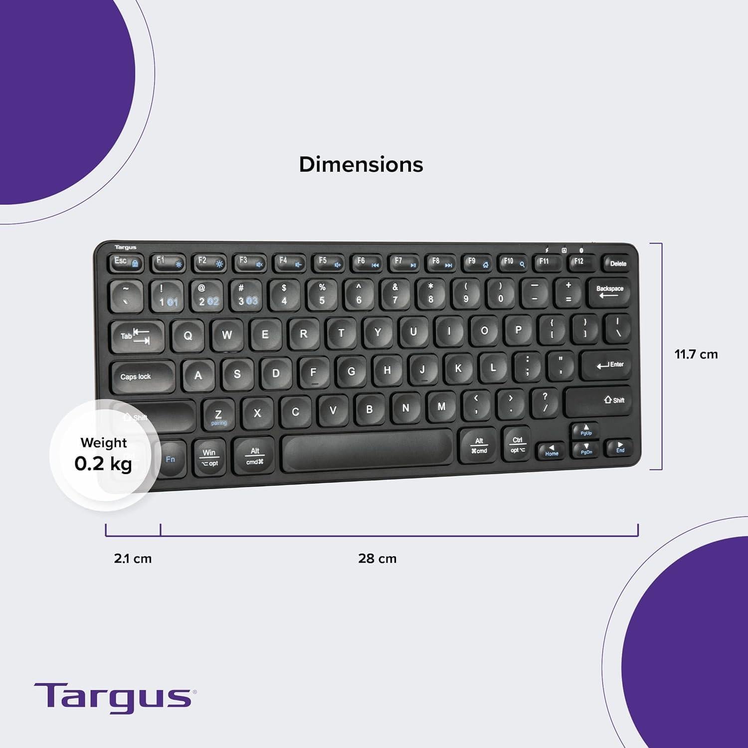 Teclado Bluetooth Compacto Targus AKB862US - Multi-Dispositivo