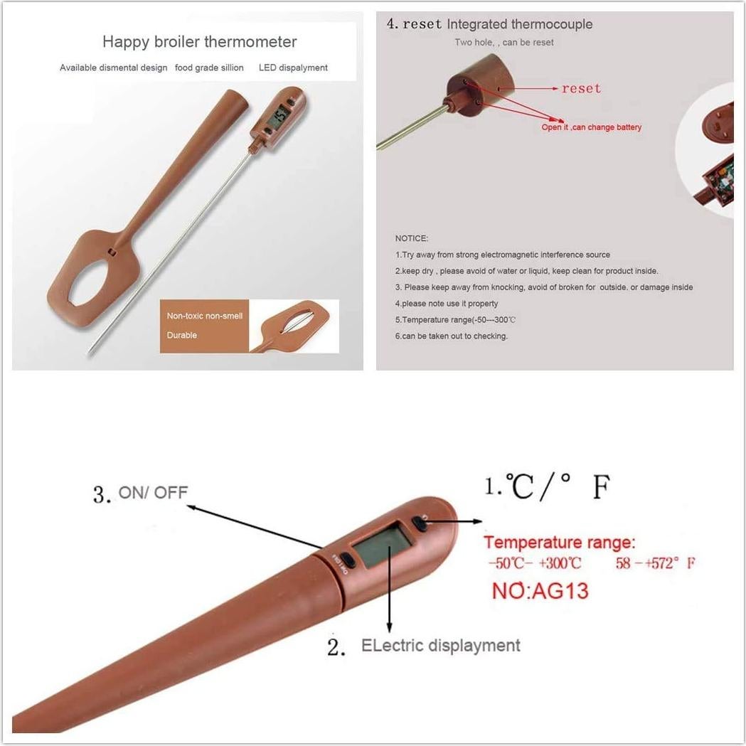 Espátula Digital Efeng con Termómetro y Clip para Olla 30.48 cm