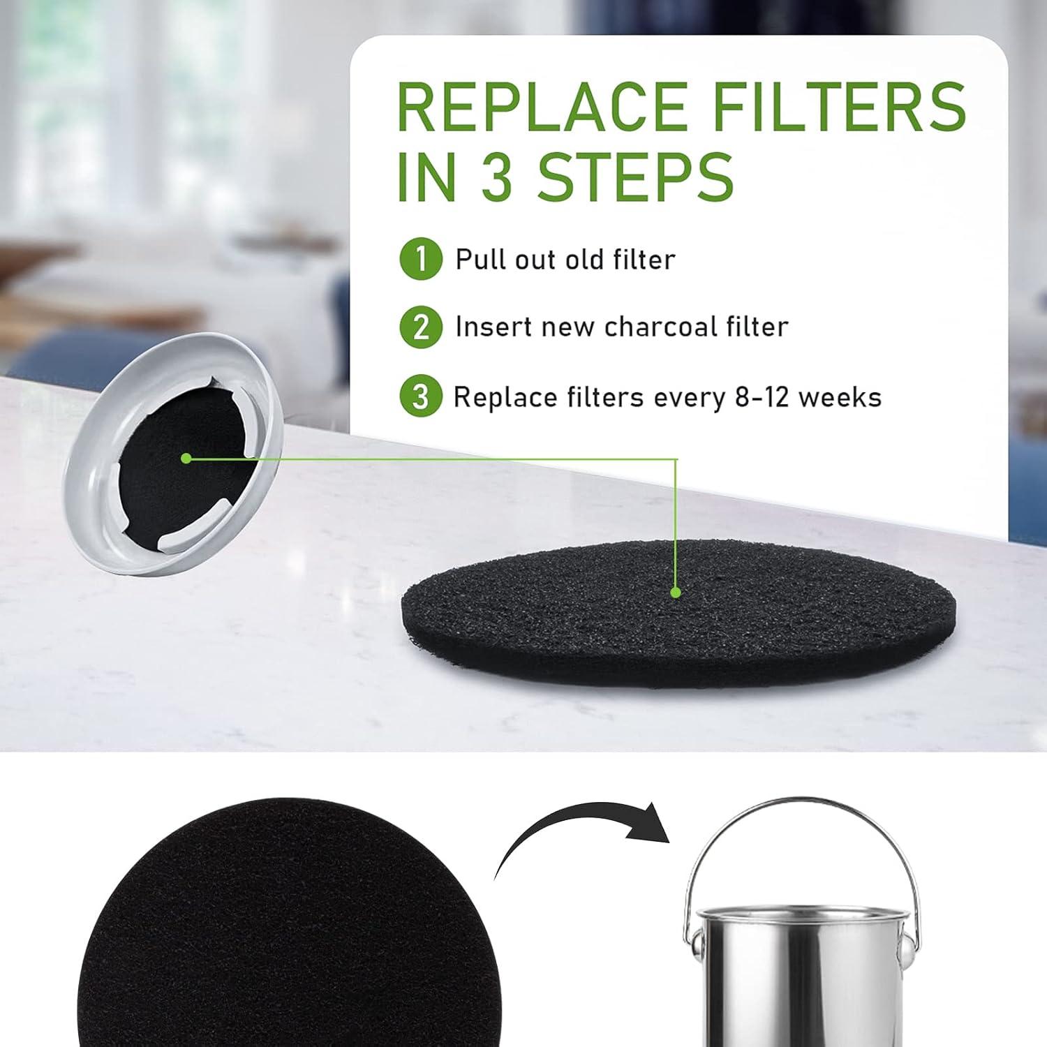 Paquete de 10 Filtros de Carbón Activado Pocurhi 17 cm