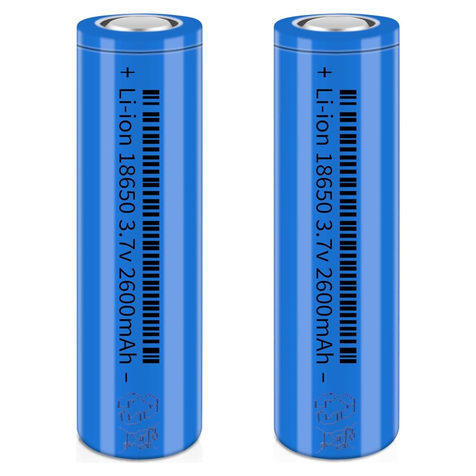 2 Baterías Recargables 18650 3.7V Cabeza Plana - Shenzhen Yifang