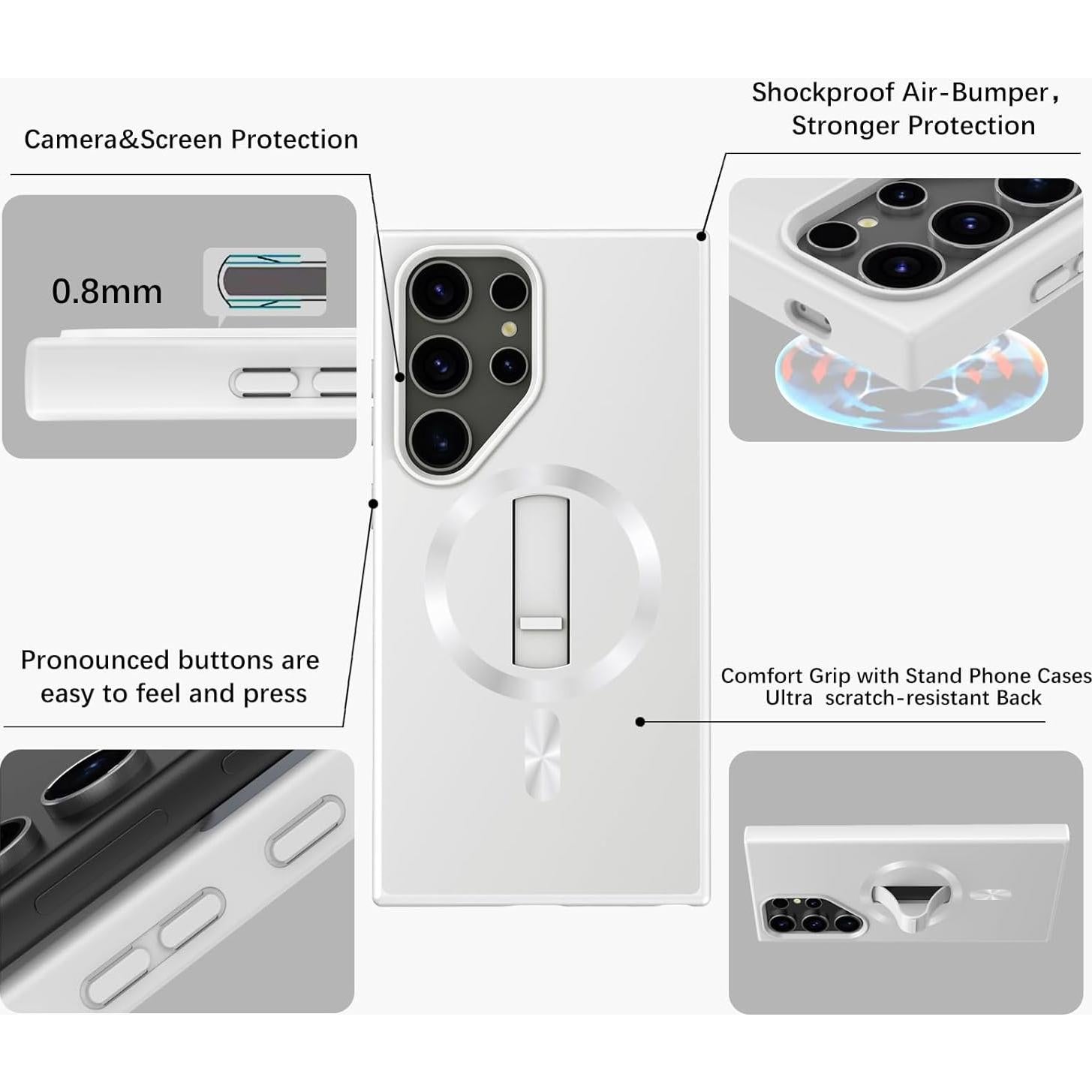 Funda Magnética AUROX para Samsung Galaxy S24 con Soporte Invisible