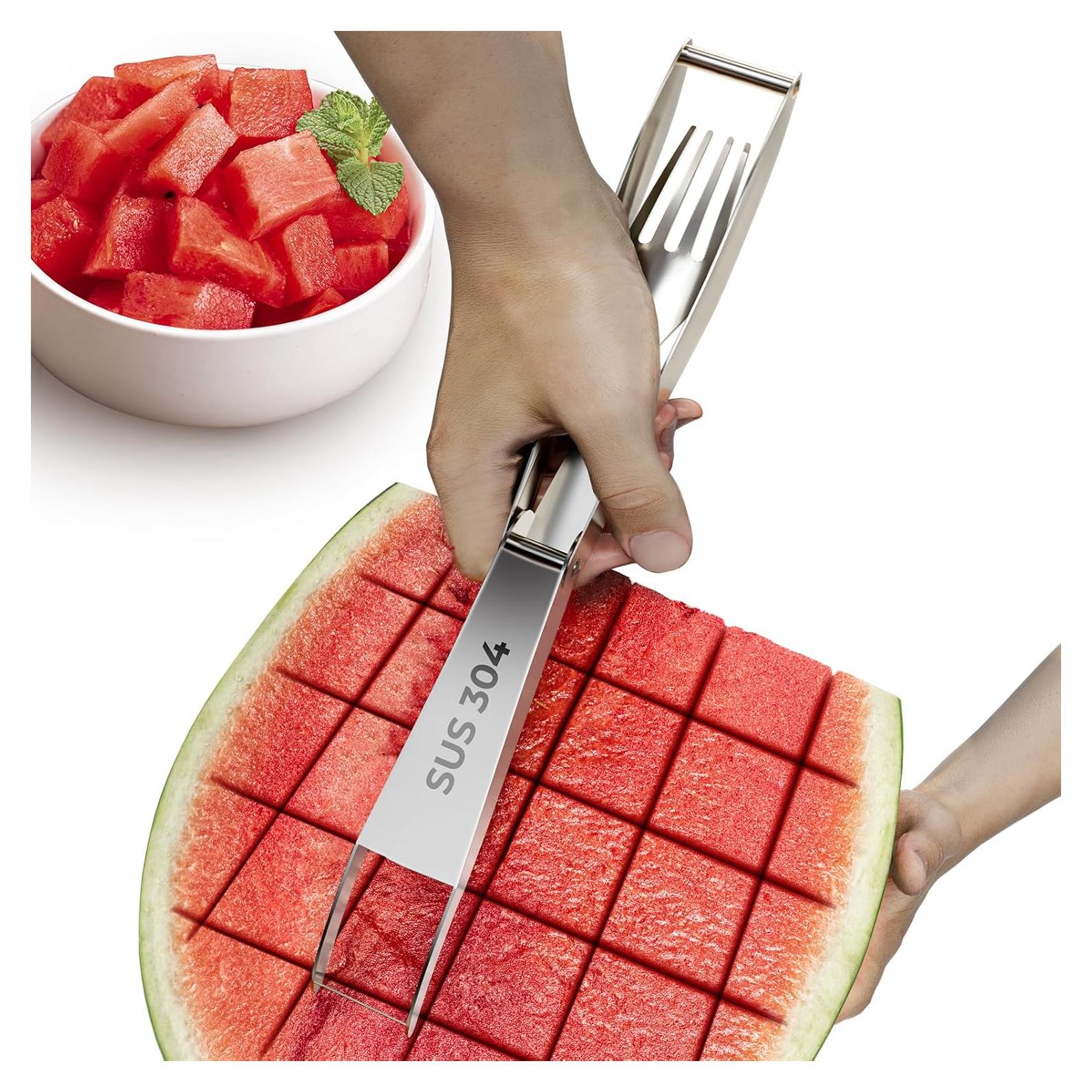 Cortador de Sandía CrispTaste 2 en 1 con Tenedor Retráctil