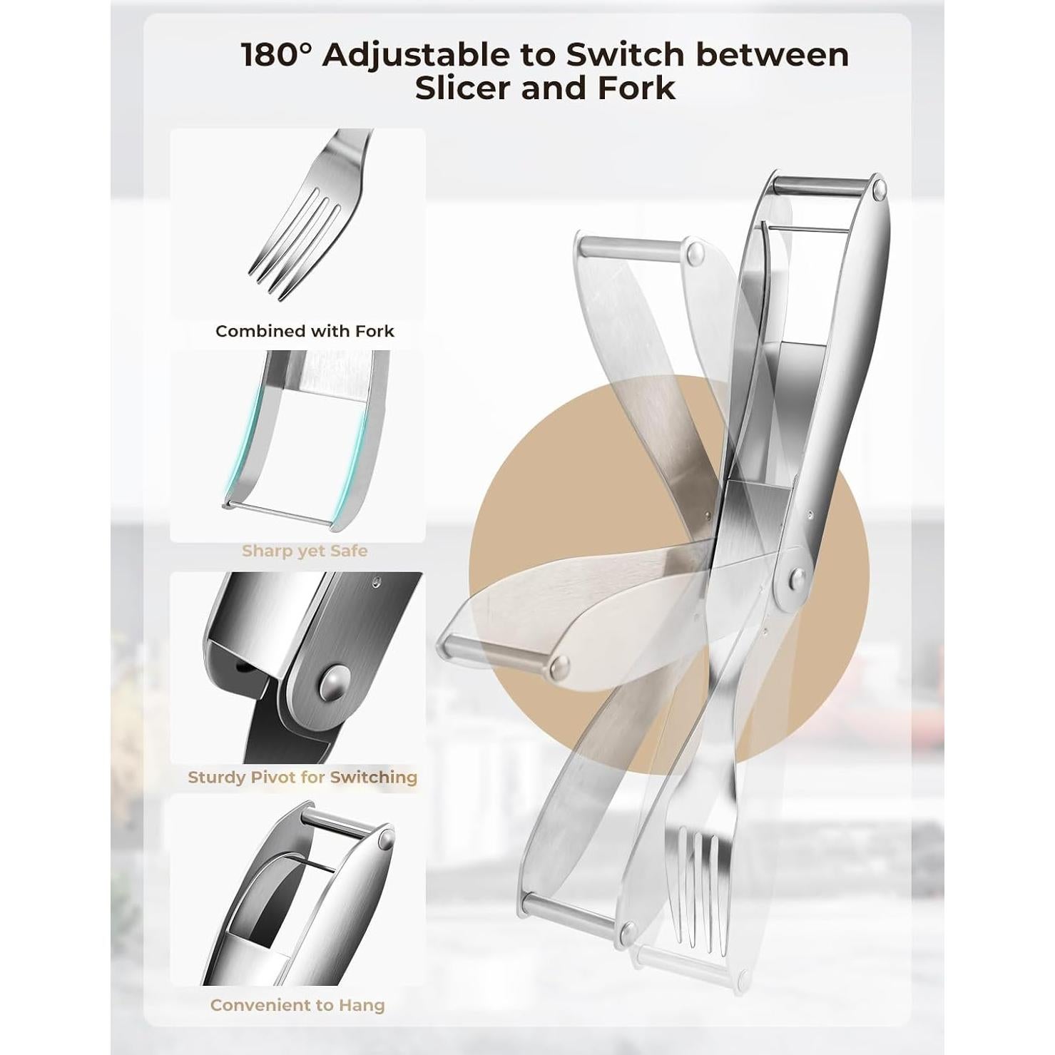 Cortador de Sandía CrispTaste 2 en 1 con Tenedor Retráctil