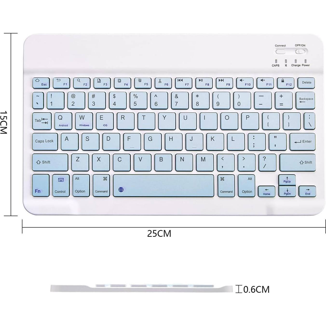 Teclado Bluetooth Xukinroy Mini Inalámbrico 10" Azul