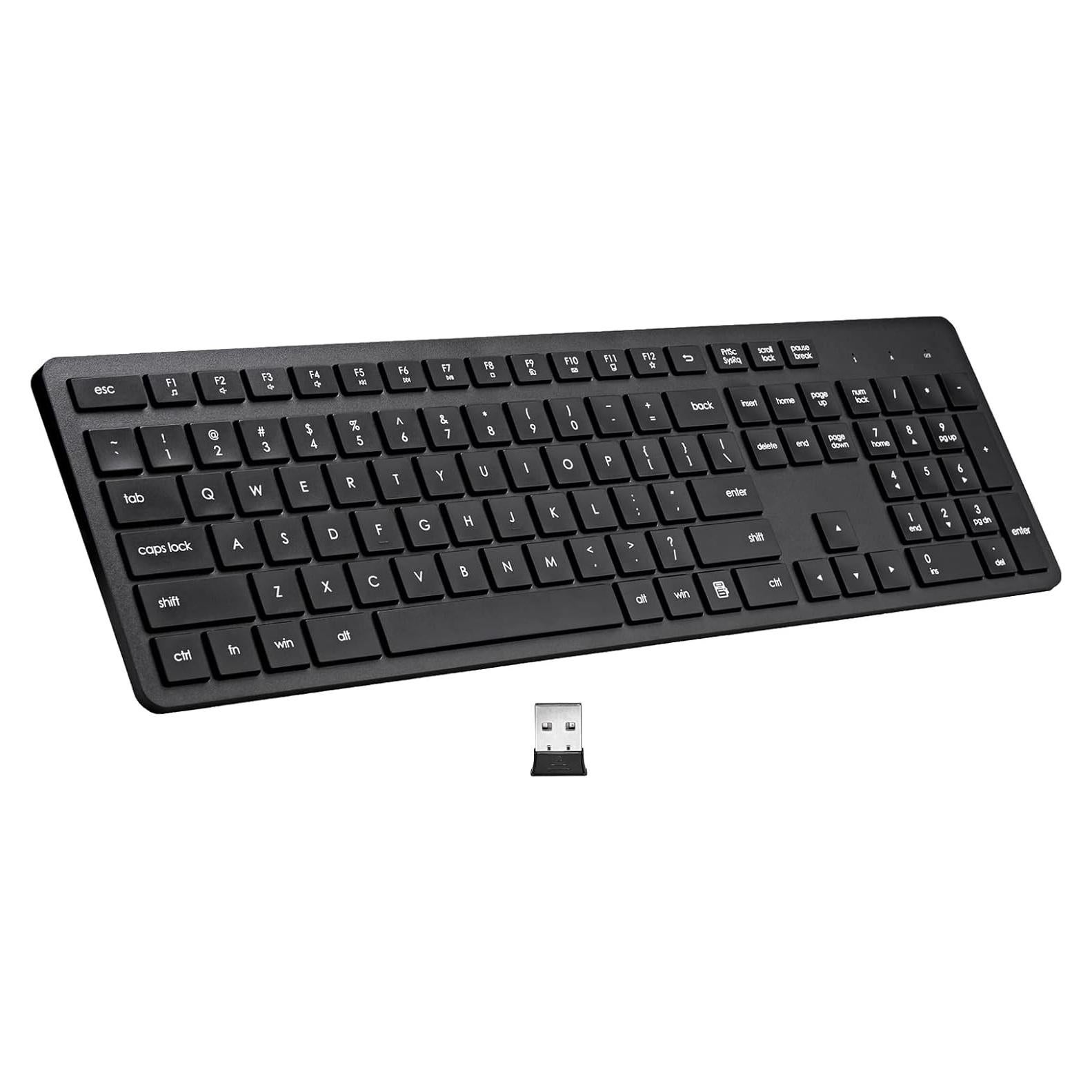 Teclado Inalámbrico Harburfine 106 Teclas USB Negro