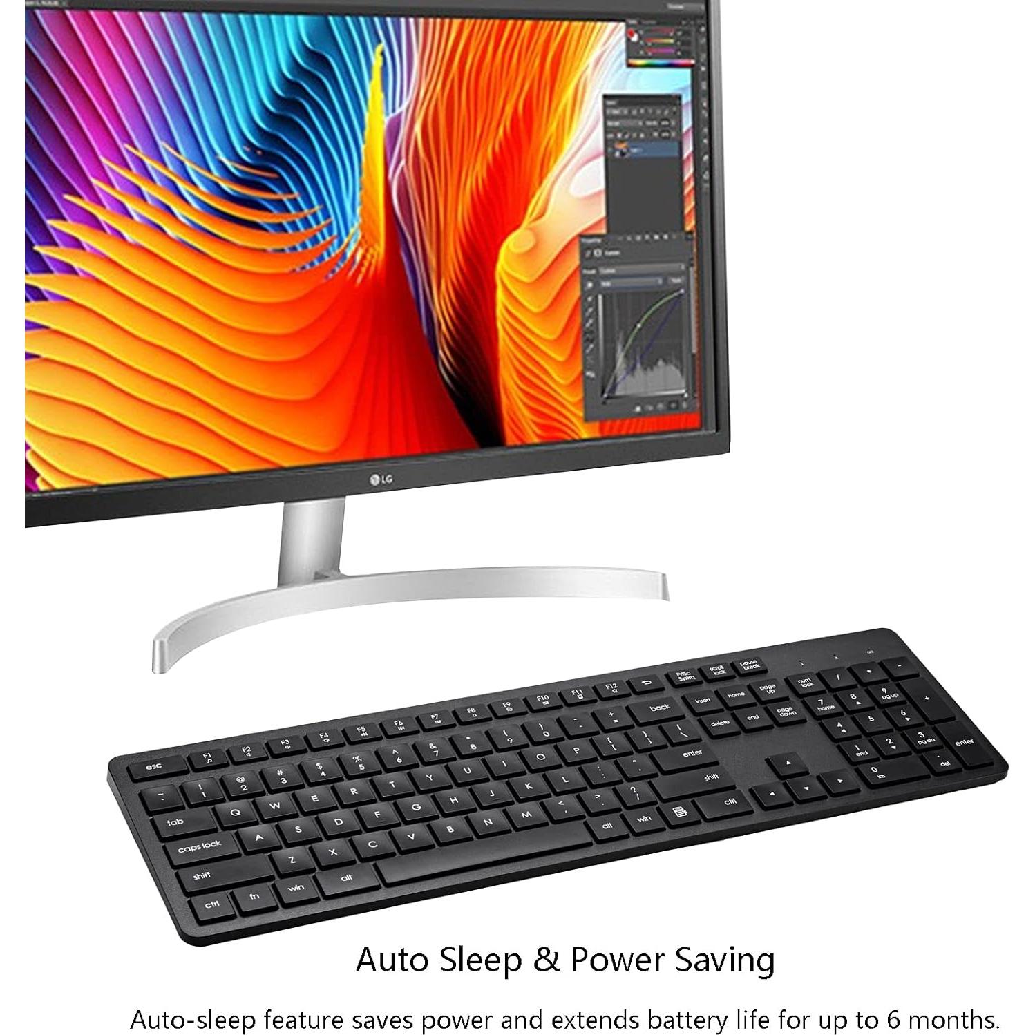 Teclado Inalámbrico Harburfine 106 Teclas USB Negro