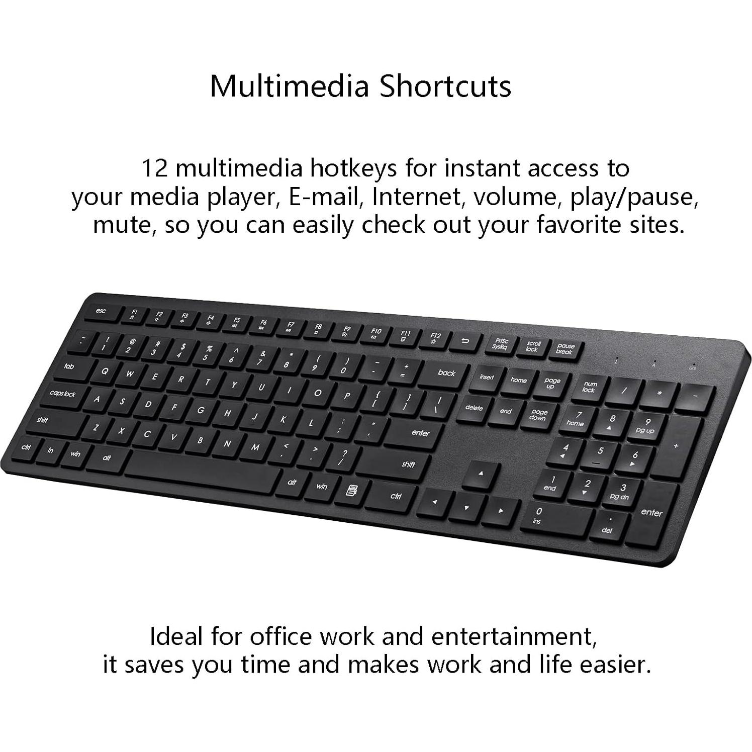 Teclado Inalámbrico Harburfine 106 Teclas USB Negro