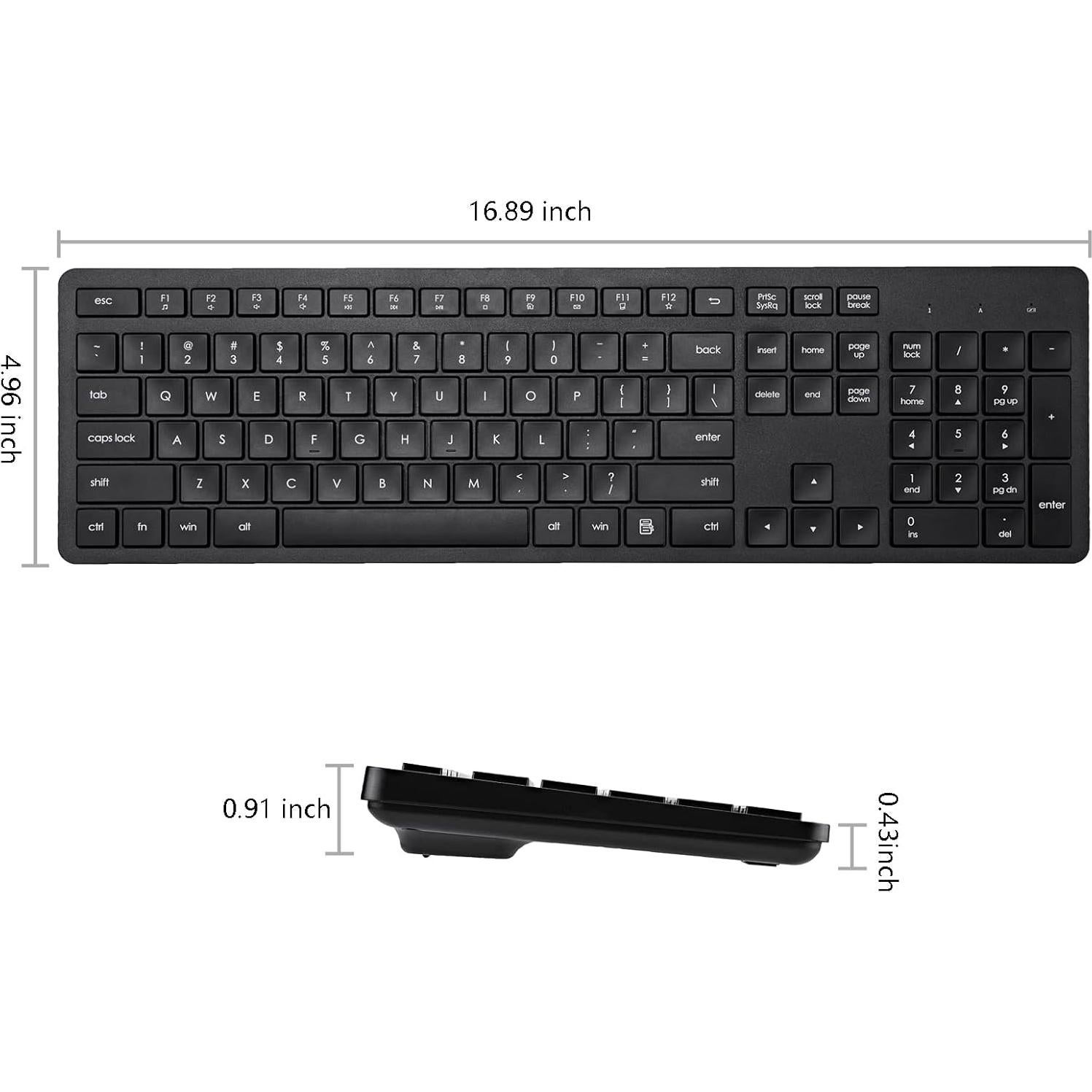 Teclado Inalámbrico Harburfine 106 Teclas USB Negro