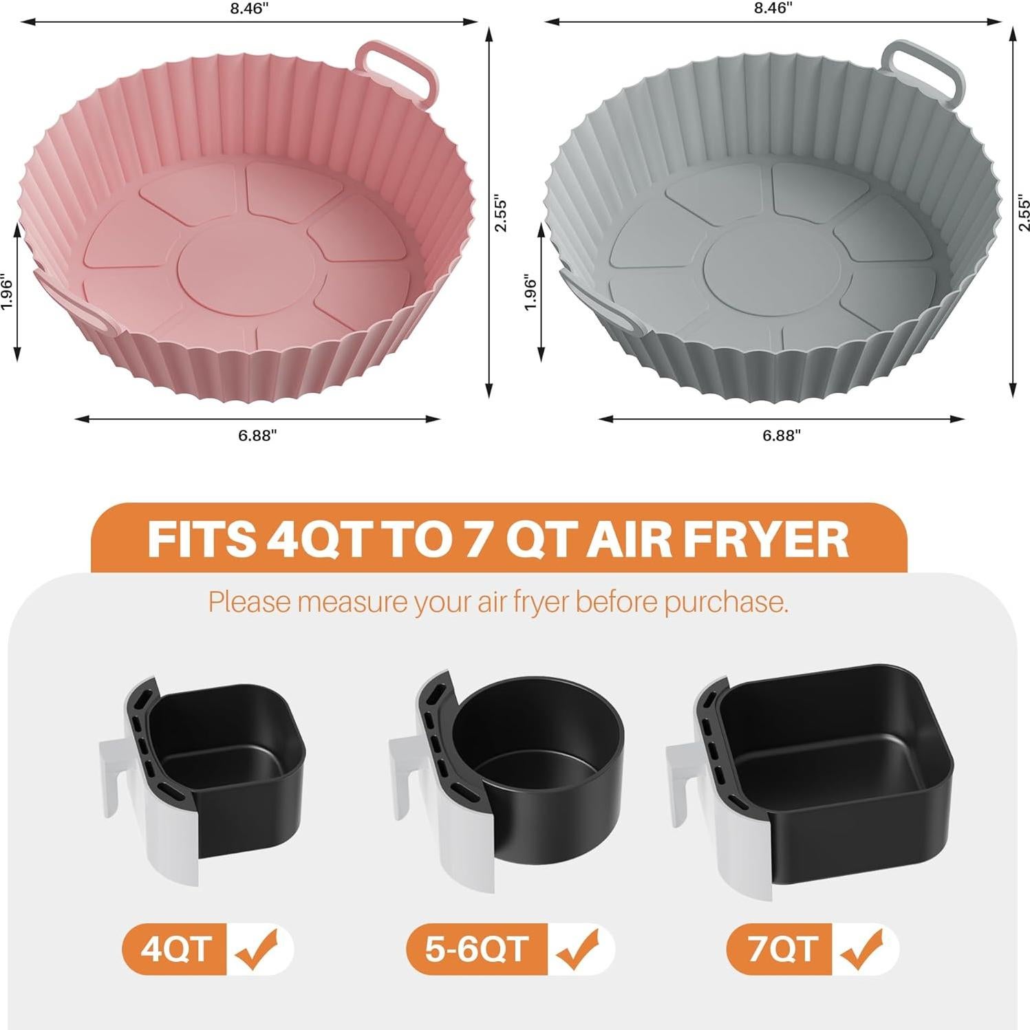 Rejillas de Silicona ME.FAN para Freidora de Aire 21.5 cm - 2 Piezas