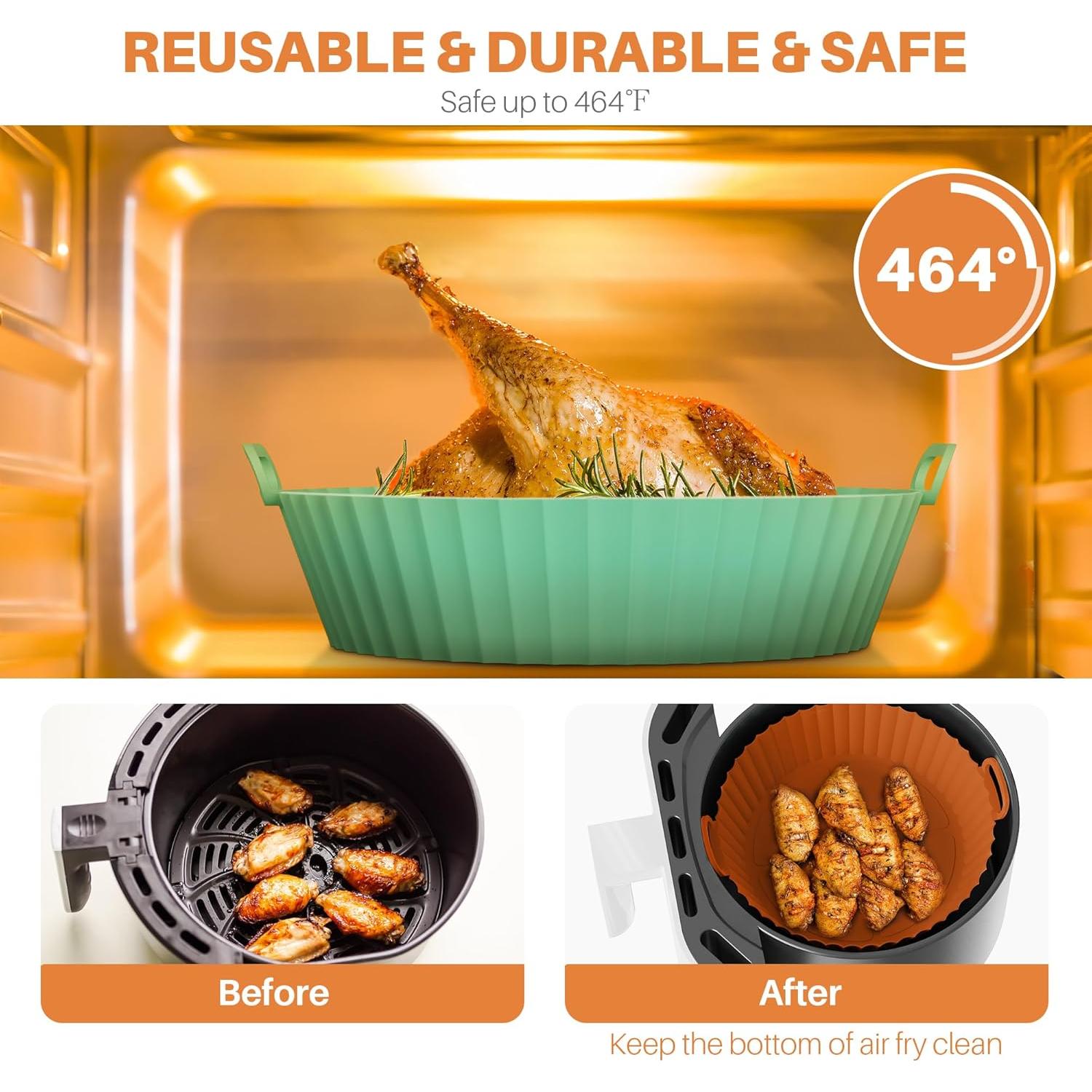 Rejillas de Silicona ME.FAN para Freidora de Aire 21.5 cm - 2 Piezas