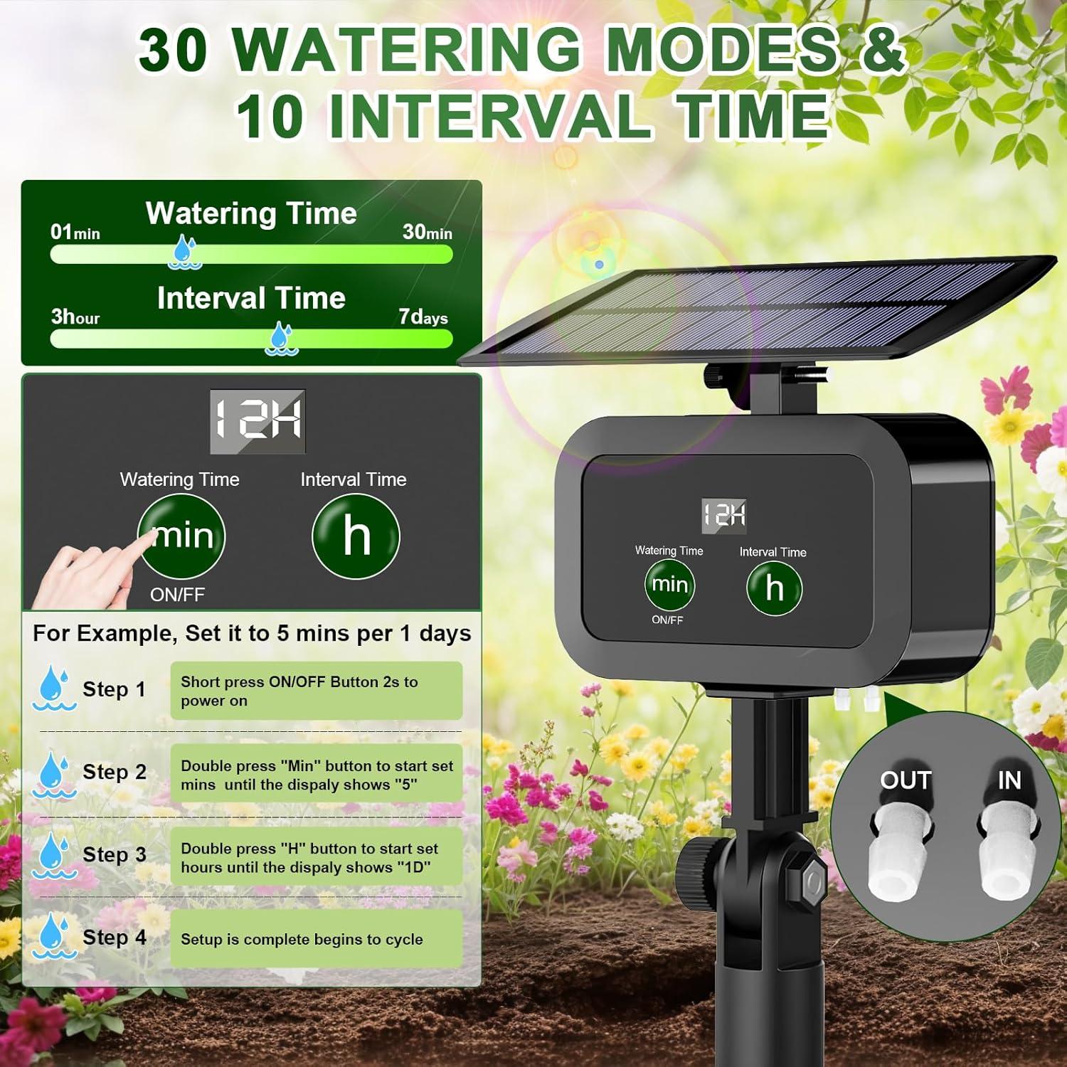 Sistema de Riego por Goteo Solar Srygery BSV-IC015 15 Plantas