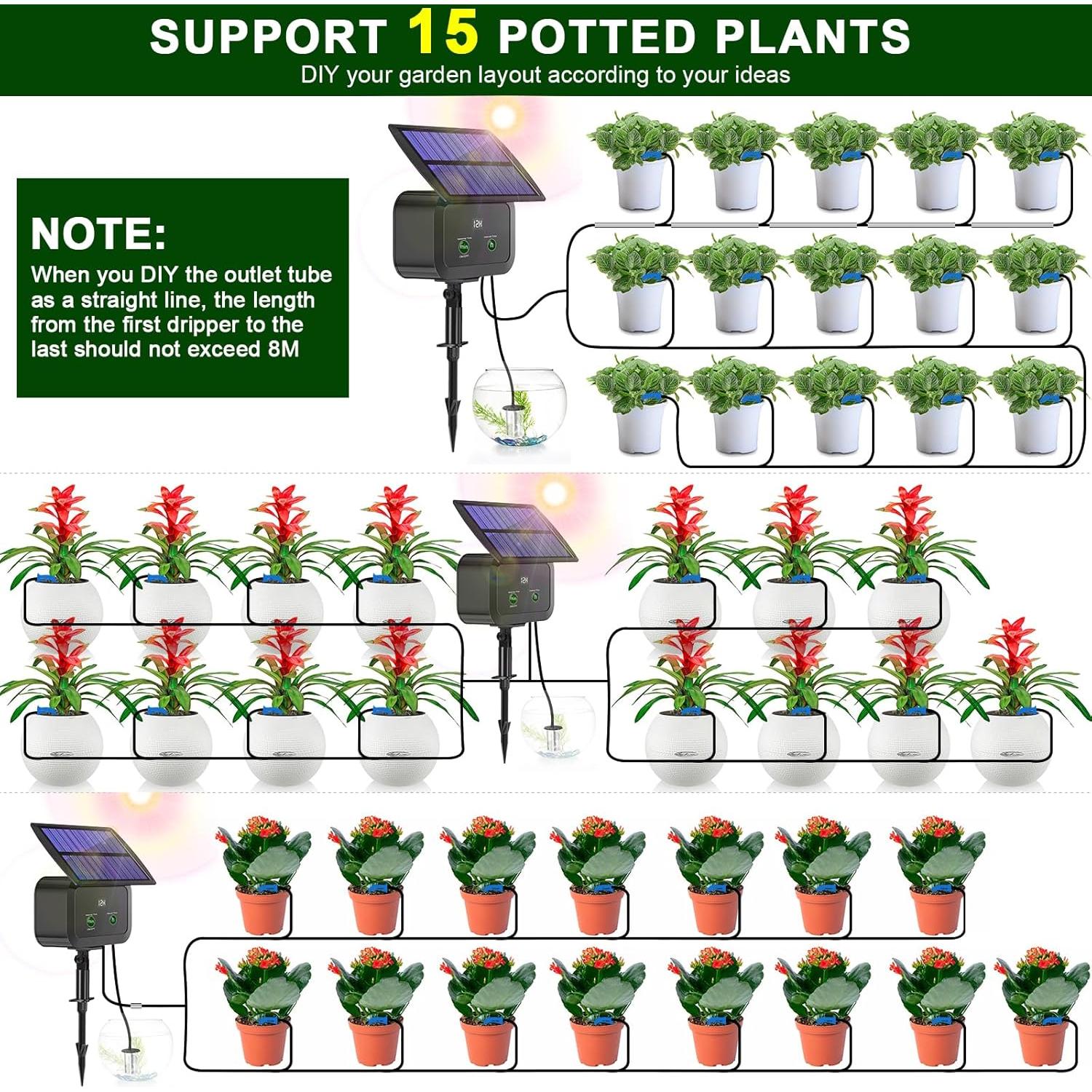 Sistema de Riego por Goteo Solar Srygery BSV-IC015 15 Plantas