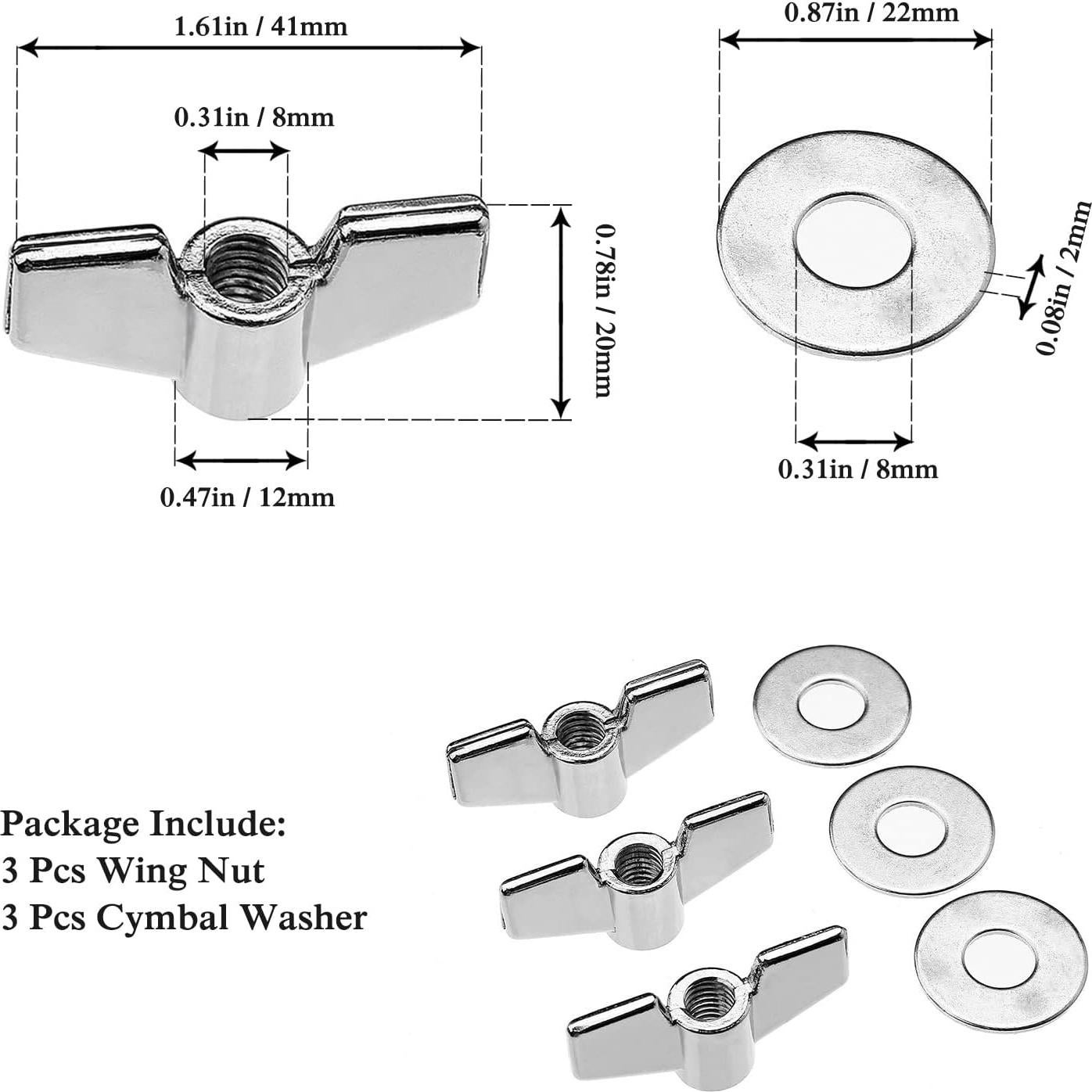 Kit de Accesorios para Batería Meideal 18 Piezas Fieltros y Tuercas