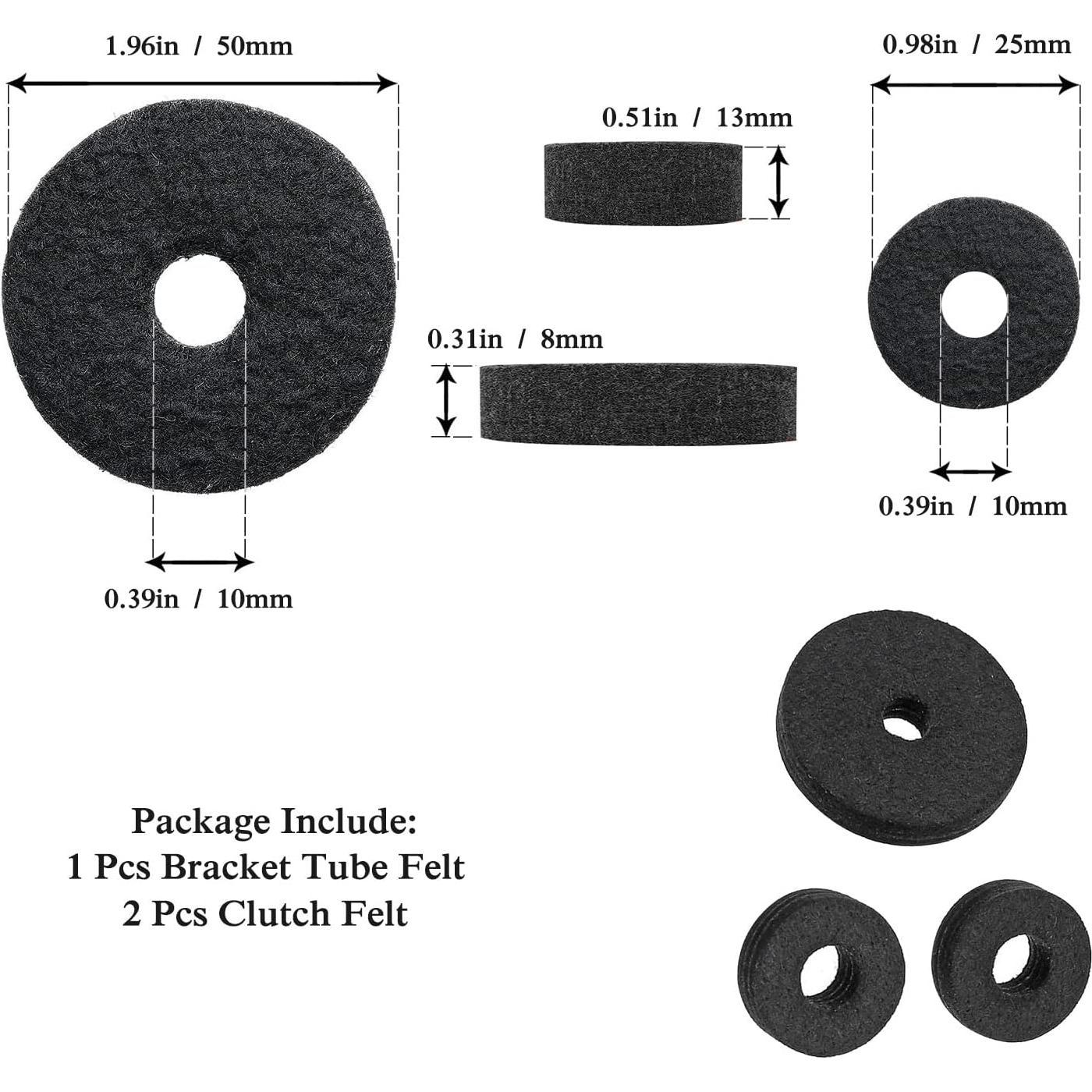 Kit de Accesorios para Batería Meideal 18 Piezas Fieltros y Tuercas