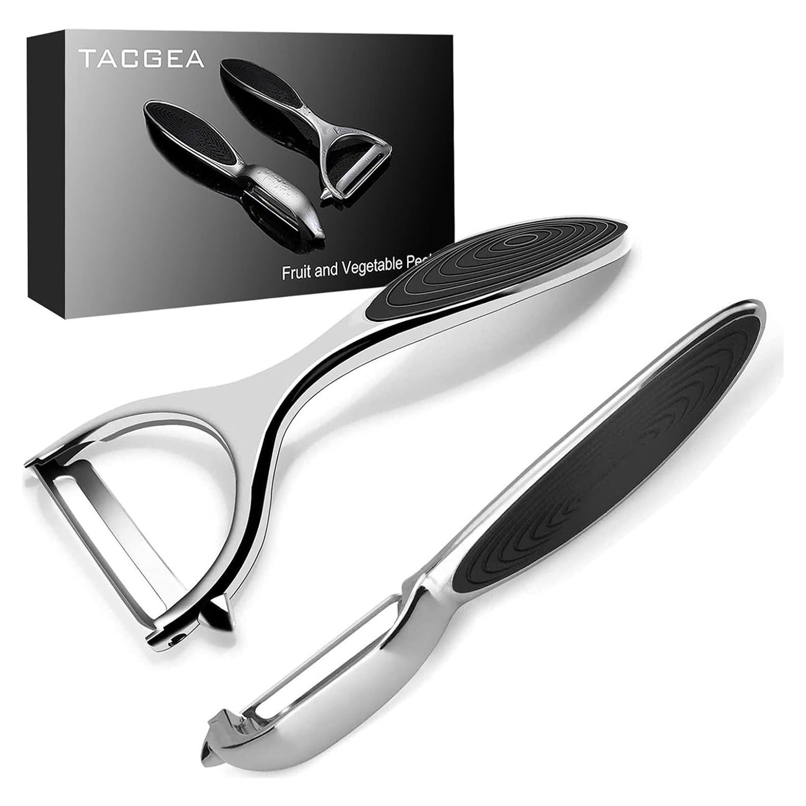 Pelador de Verduras TACGEA Set de 2, Cuchilla Recta, Antideslizante