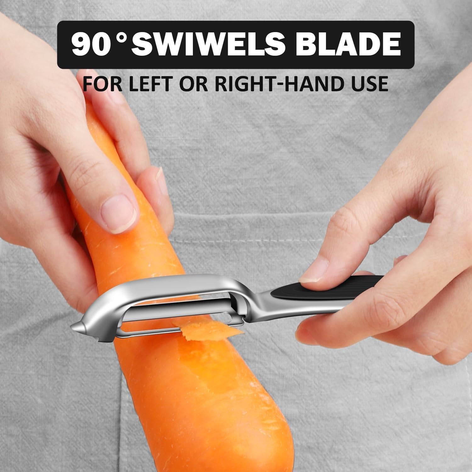 Pelador de Verduras TACGEA Set de 2, Cuchilla Recta, Antideslizante