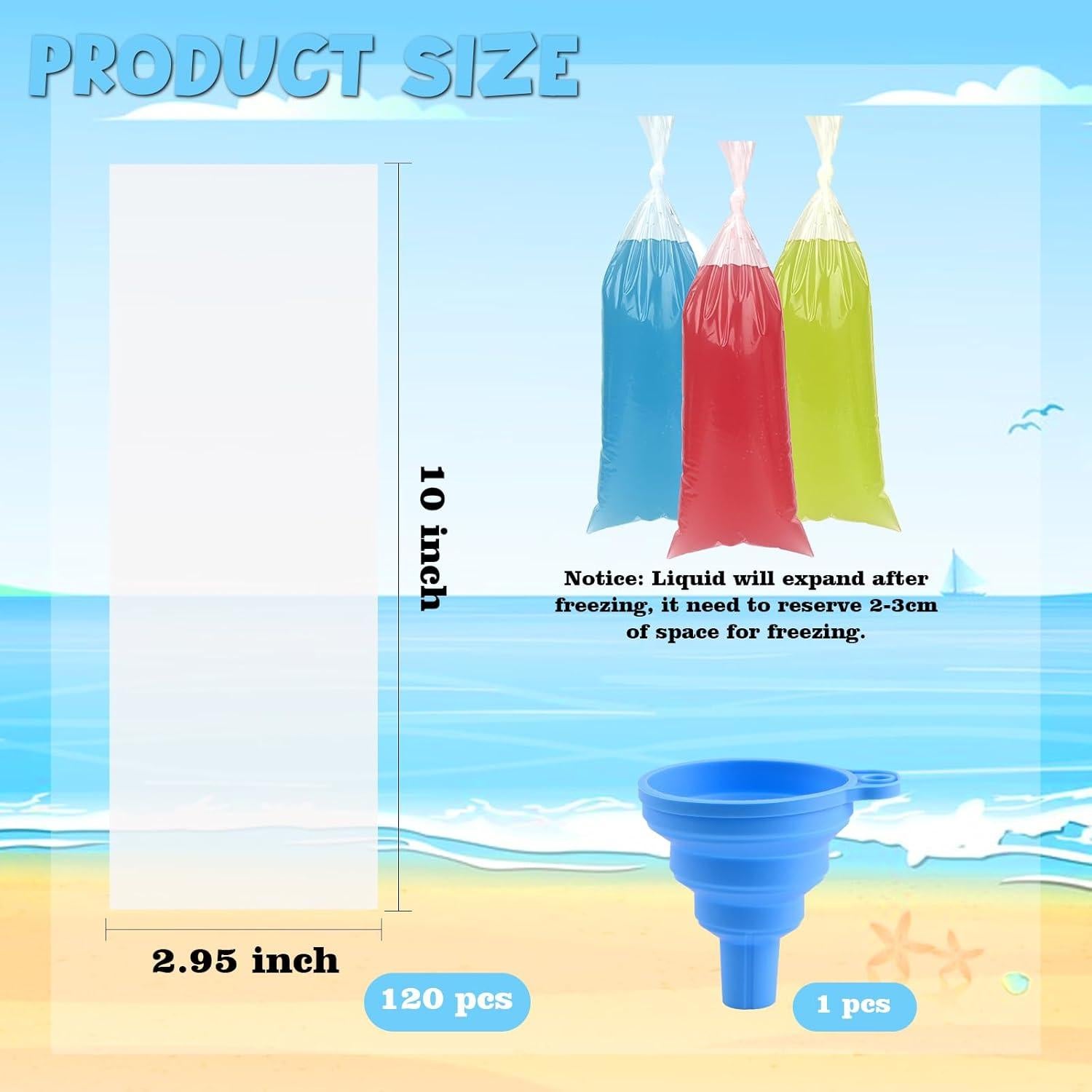 Bolsas desechables para helados BokingOne 120 piezas 7.62x25.4cm