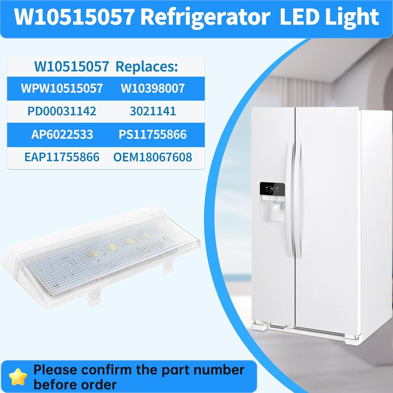 Luz LED de Refrigerador Hidtaw W10515057 con Cubierta
