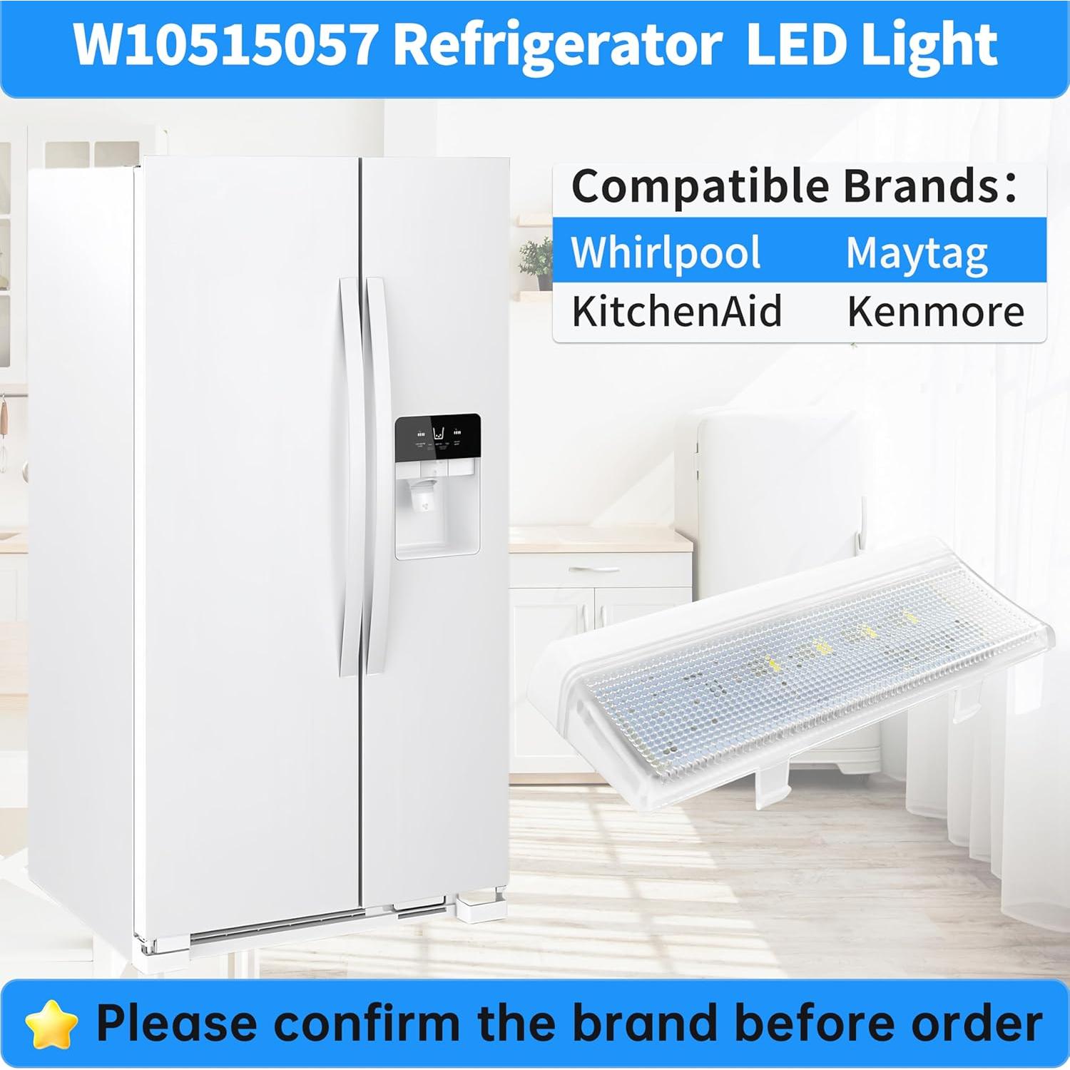 Luz LED de Refrigerador Hidtaw W10515057 con Cubierta
