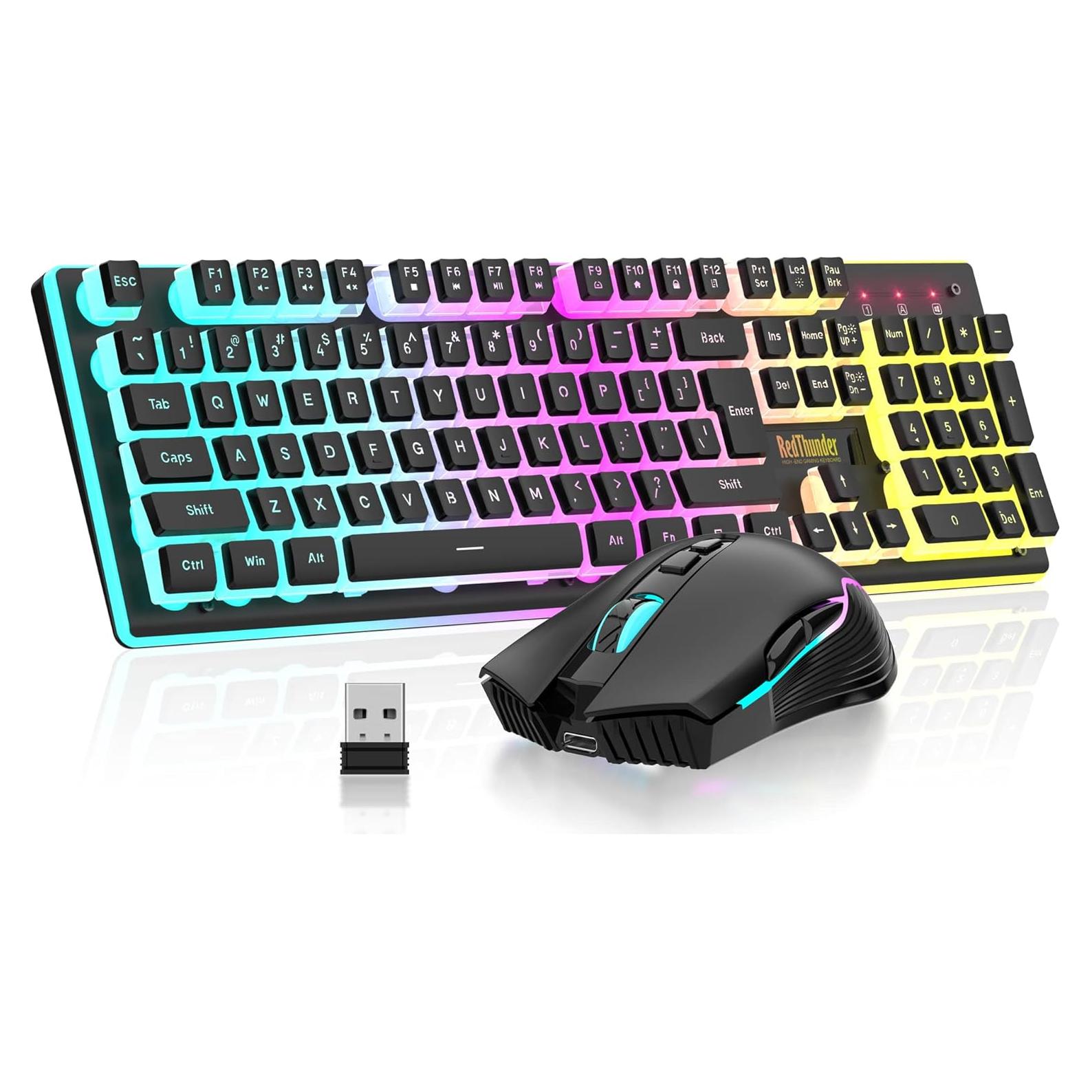 Combo Teclado y Ratón Inalámbrico RedThunder K10 RGB