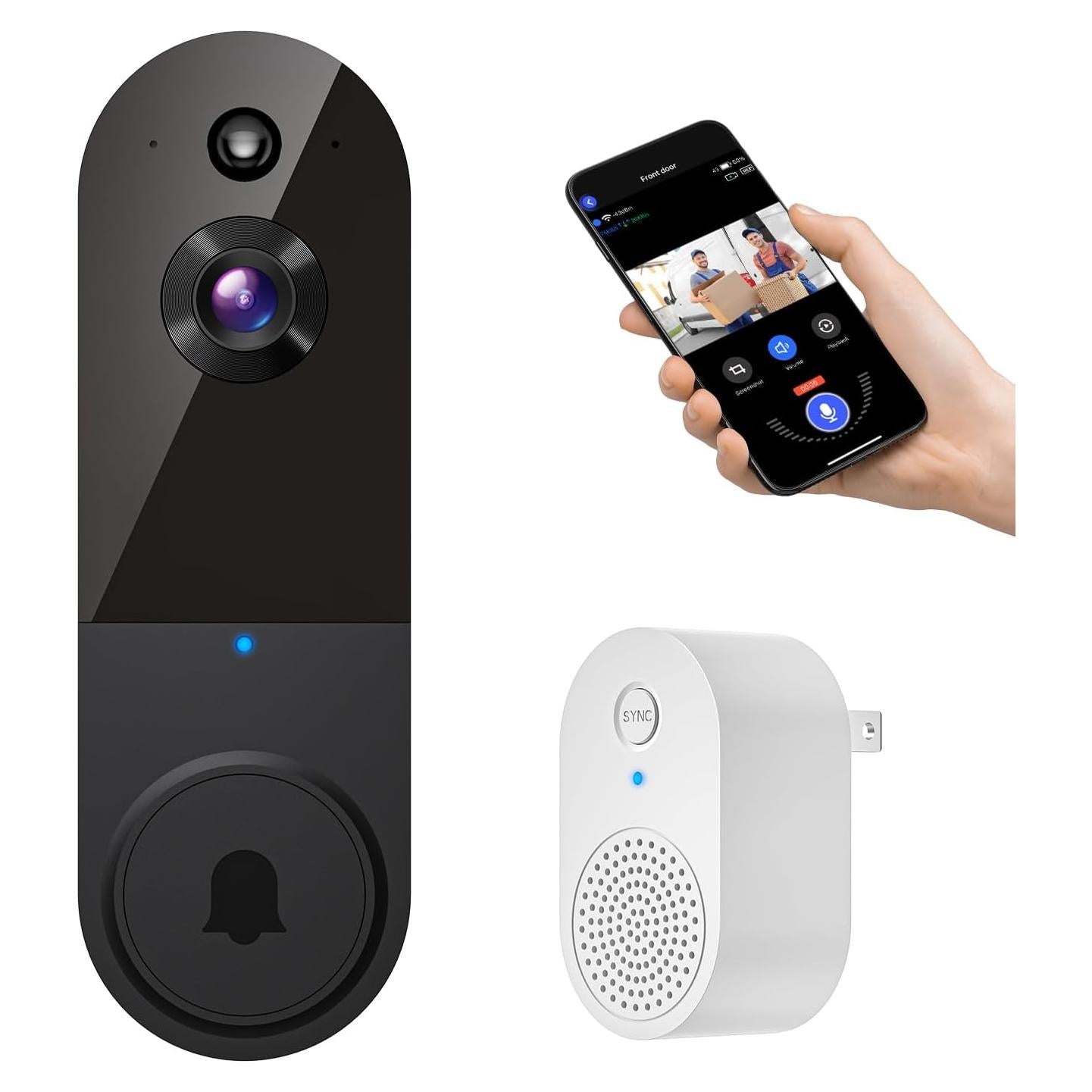 Cámara de Timbre de Video WiFi FineLuck T50 1080p Negra