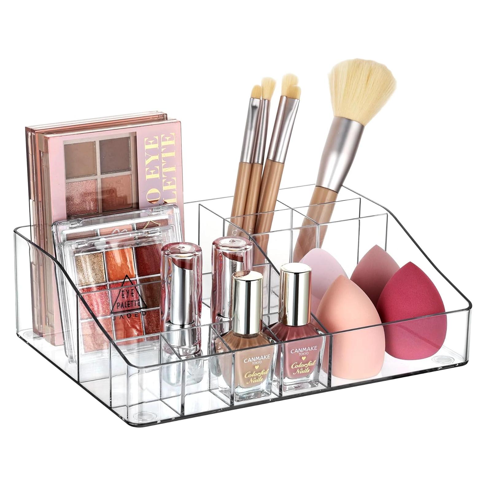 Organizador de Maquillaje Transparente Vtopmart 1 Nivel 20.3x15.2 cm