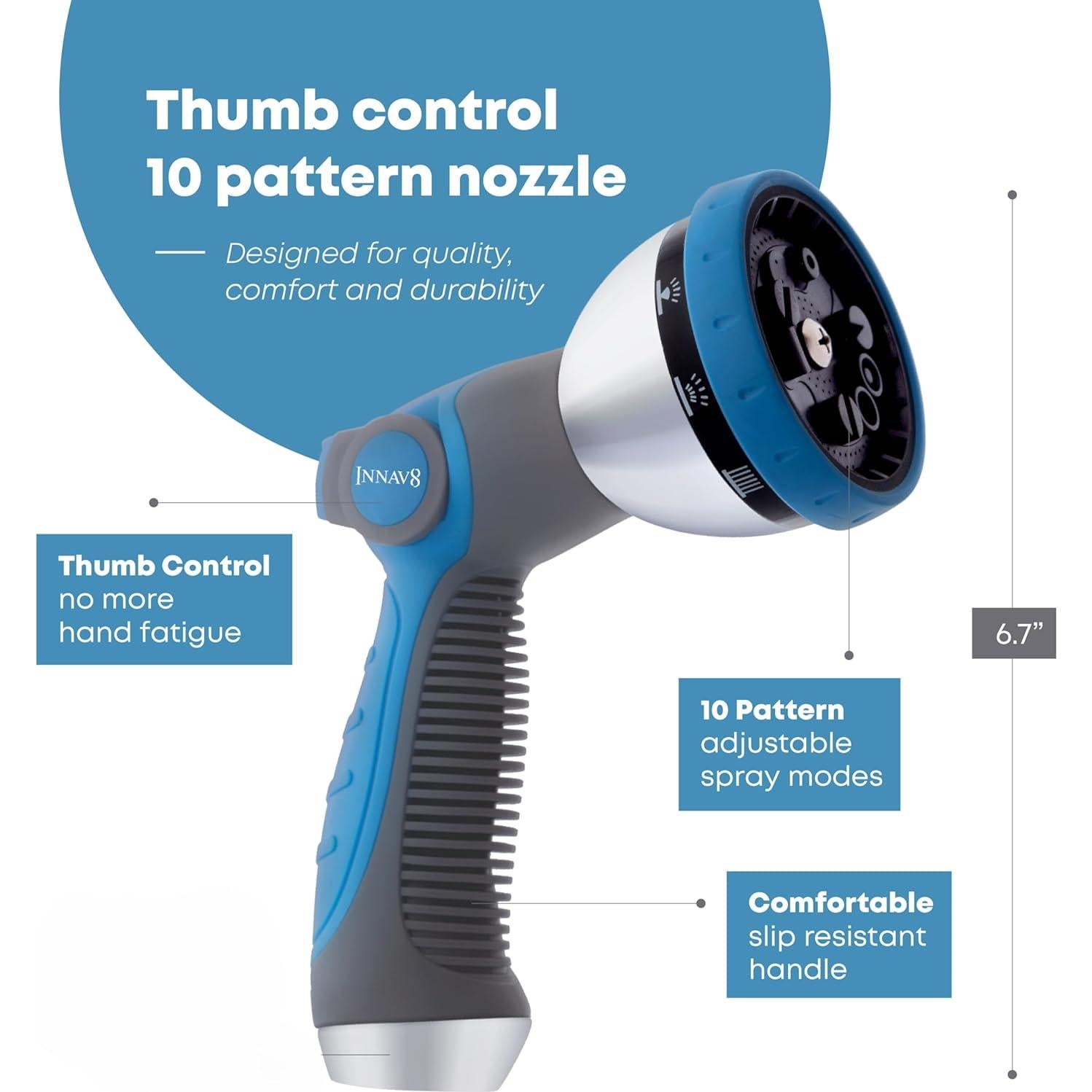 Boquilla de Manguera INNAV8 10 Patrones Control Dedo 0.26 kg