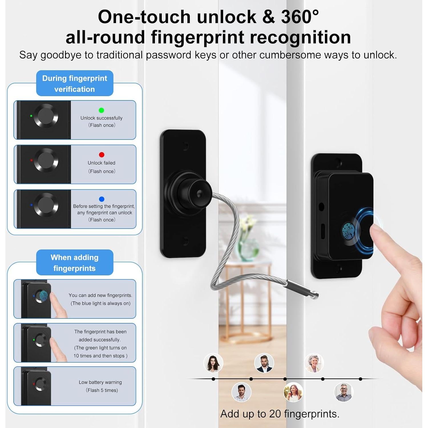 Cerradura Inteligente para Refrigerador Larimuer - Biometría