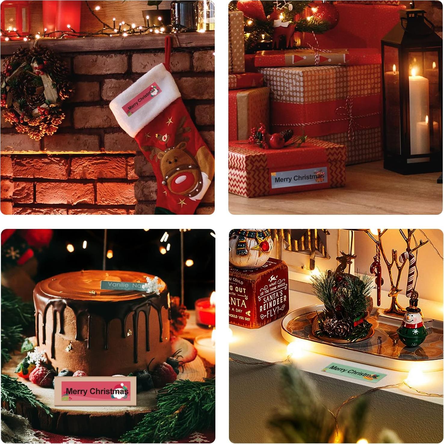 Etiquetas Térmicas NIIMBOT D101 110 Hojas Navidad 25x60mm