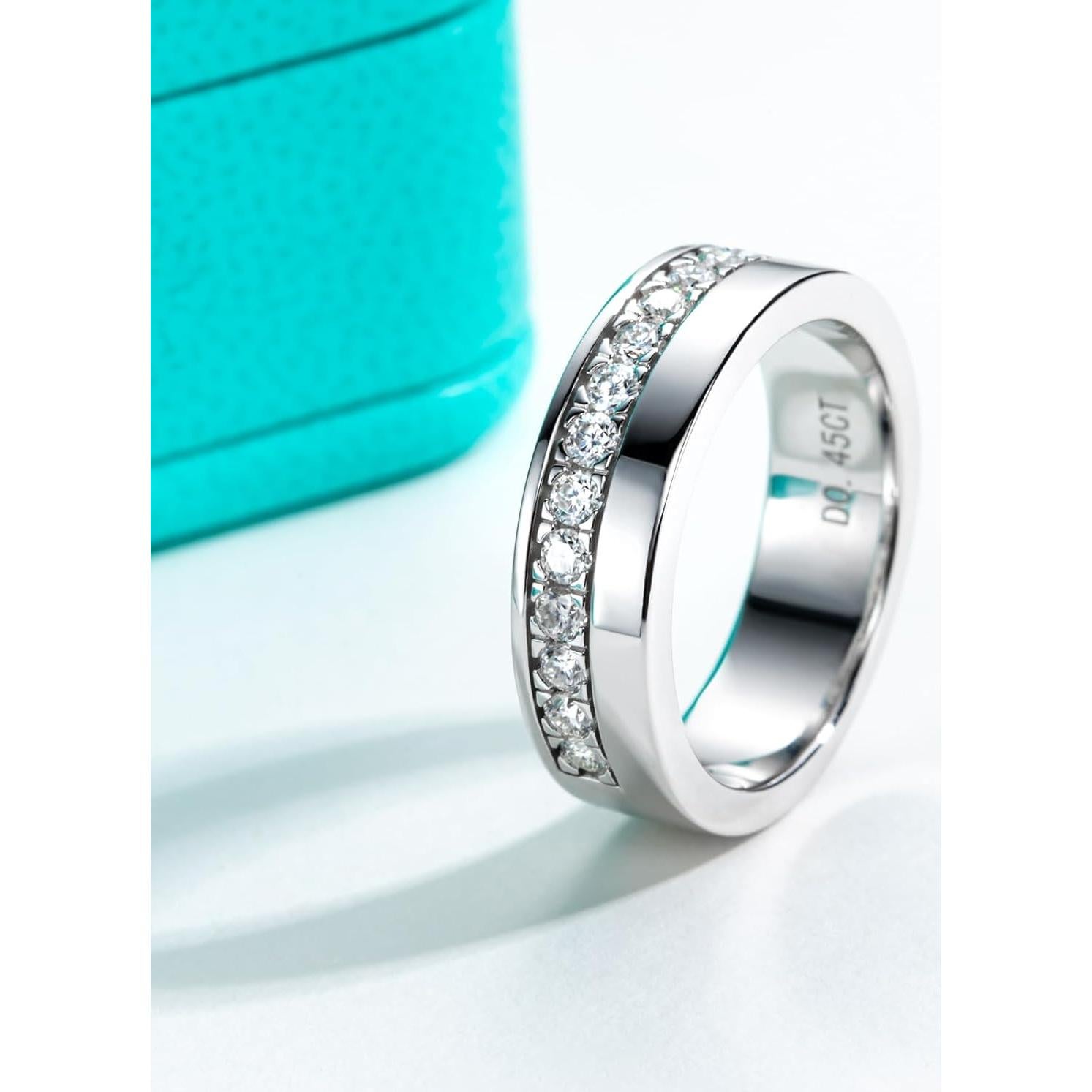 Anillo de Boda AnuClub Moissanita 0.5ct 925 Plata para Hombres