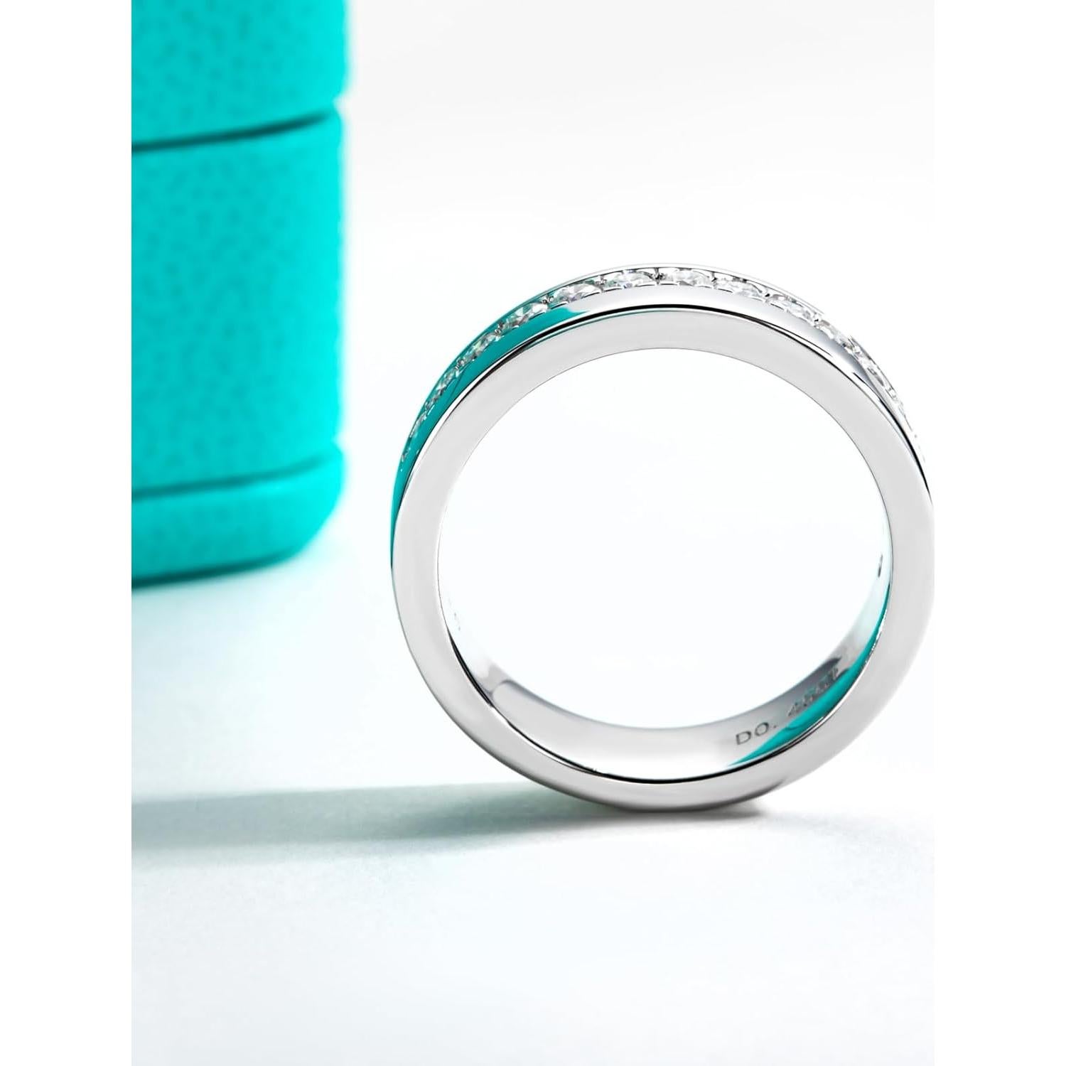 Anillo de Boda AnuClub Moissanita 0.5ct 925 Plata para Hombres