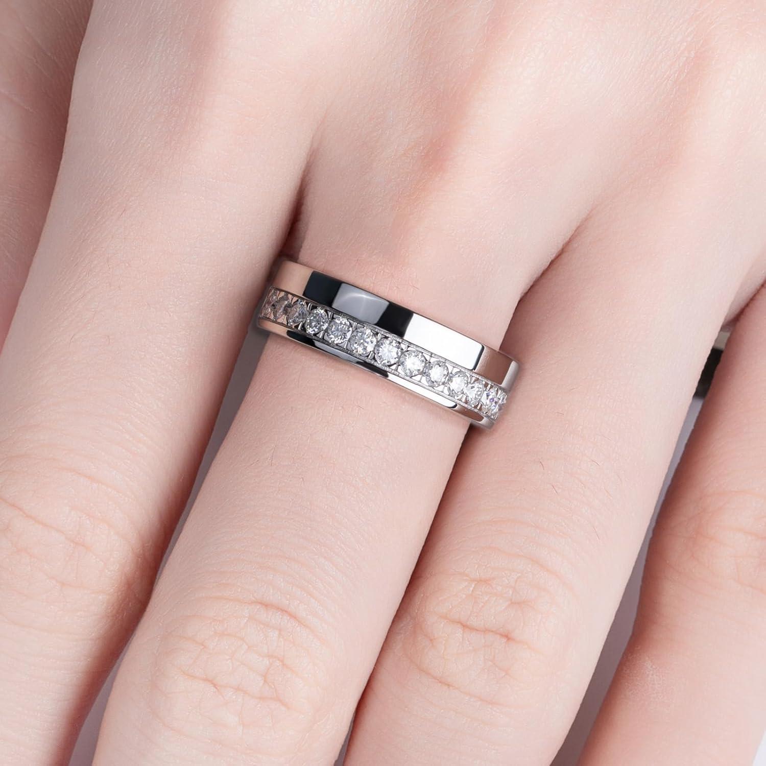 Anillo de Boda AnuClub Moissanita 0.5ct 925 Plata para Hombres