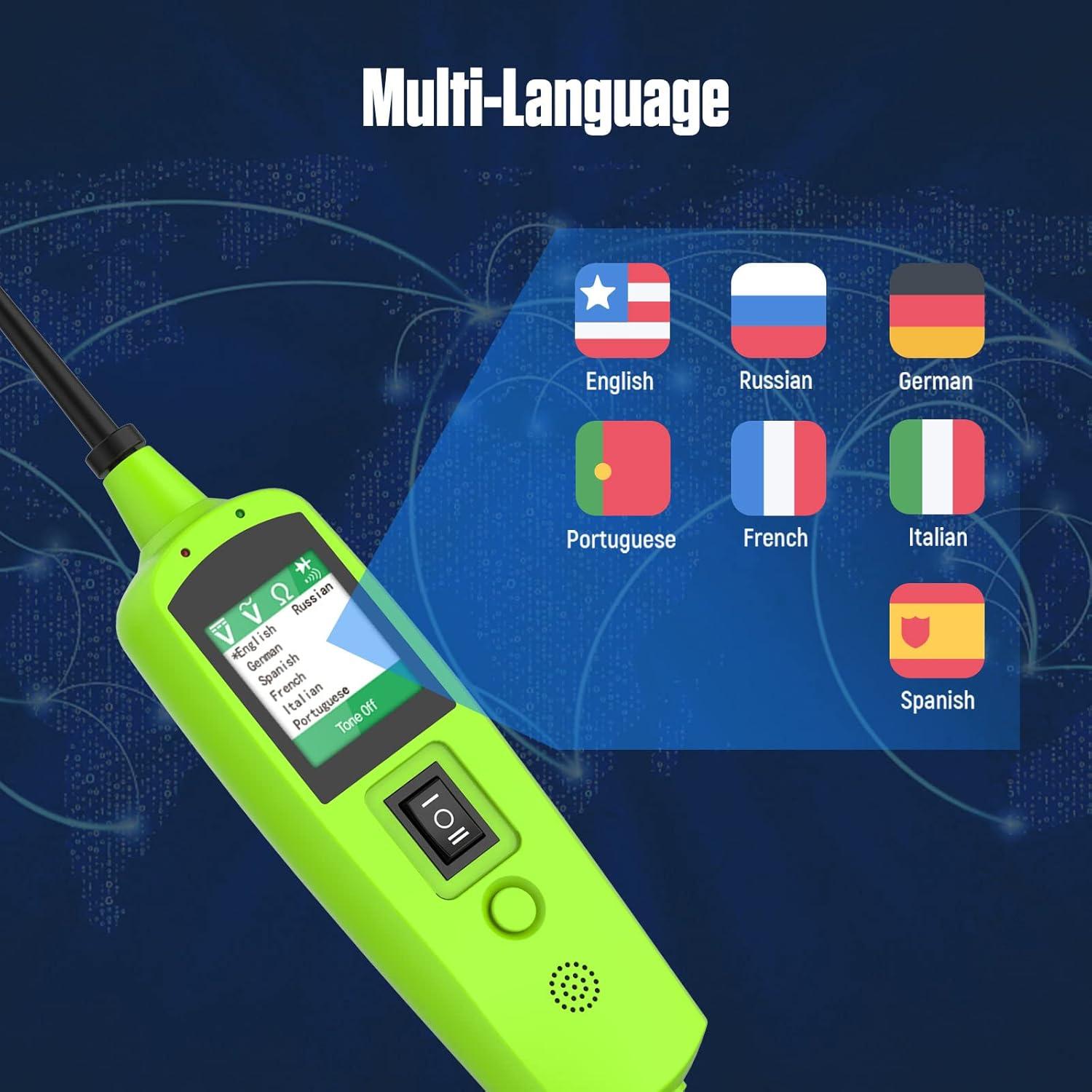 Probador de Circuito MOTOCOCHE 12V/24V con Cable 10m