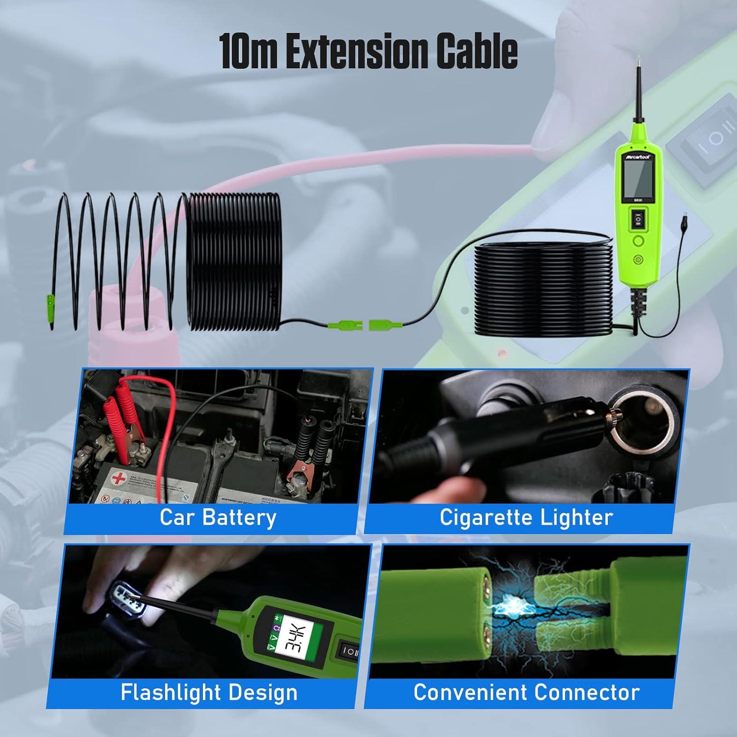 Probador de Circuito MOTOCOCHE 12V/24V con Cable 10m