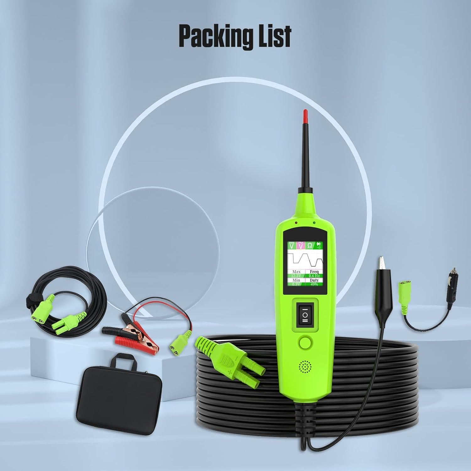 Probador de Circuito MOTOCOCHE 12V/24V con Cable 10m