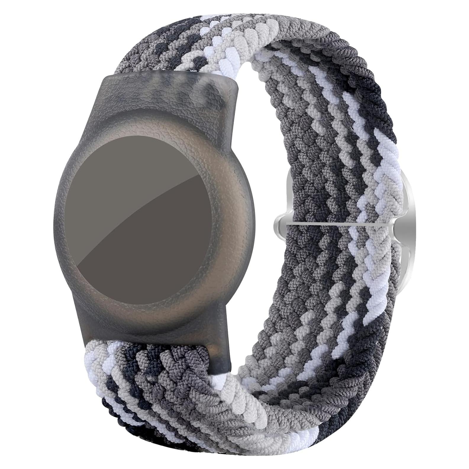 Pulsera Trenzada de Nylon para AirTag Qonuiy - Ajustable Arcoíris