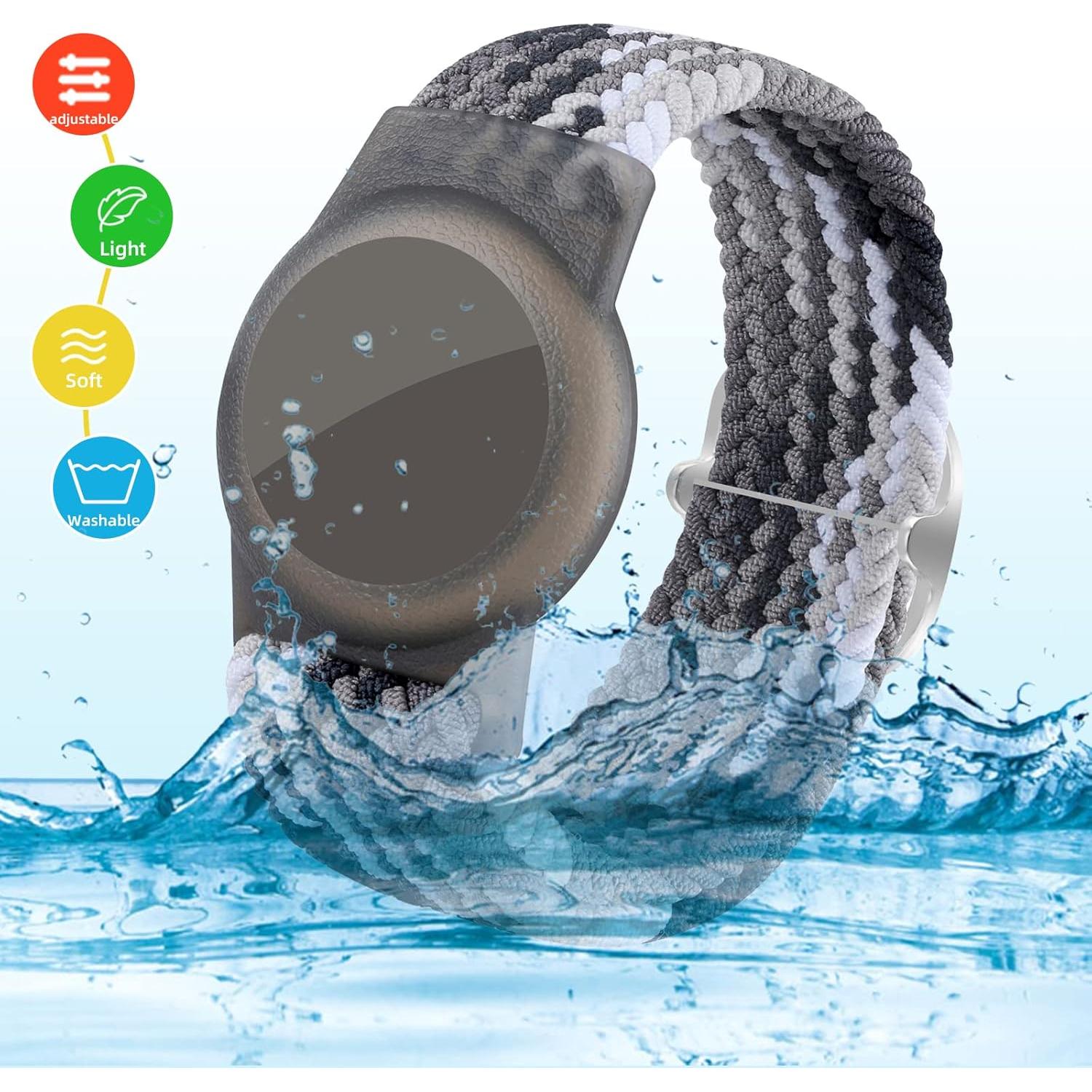 Pulsera Trenzada de Nylon para AirTag Qonuiy - Ajustable Arcoíris