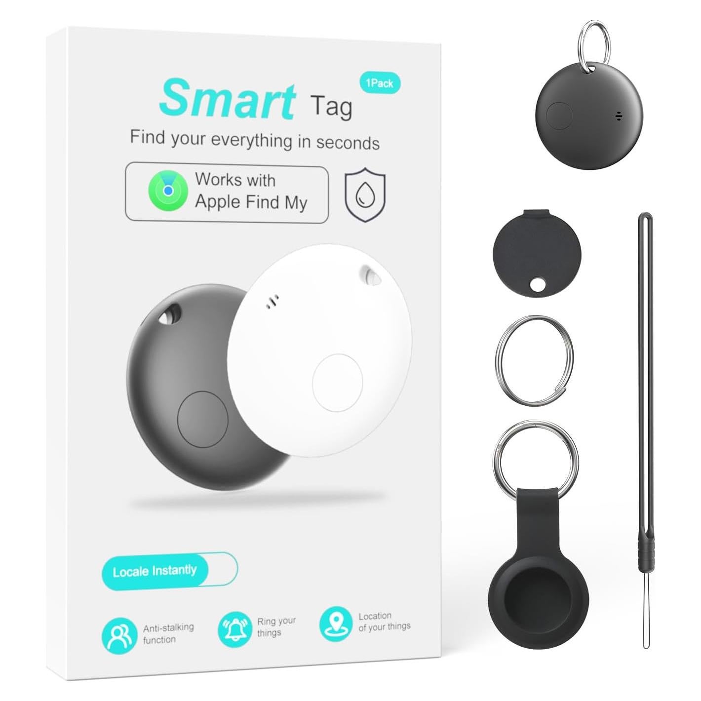 Air Tag Alternative: Smart Bluetooth Tracker for Apple Find My No Monthly Fee, Item Finder for Keys, Luggage, Bags & Pets, Precision Tracking, IP68 Waterproof Design (iOS Only)