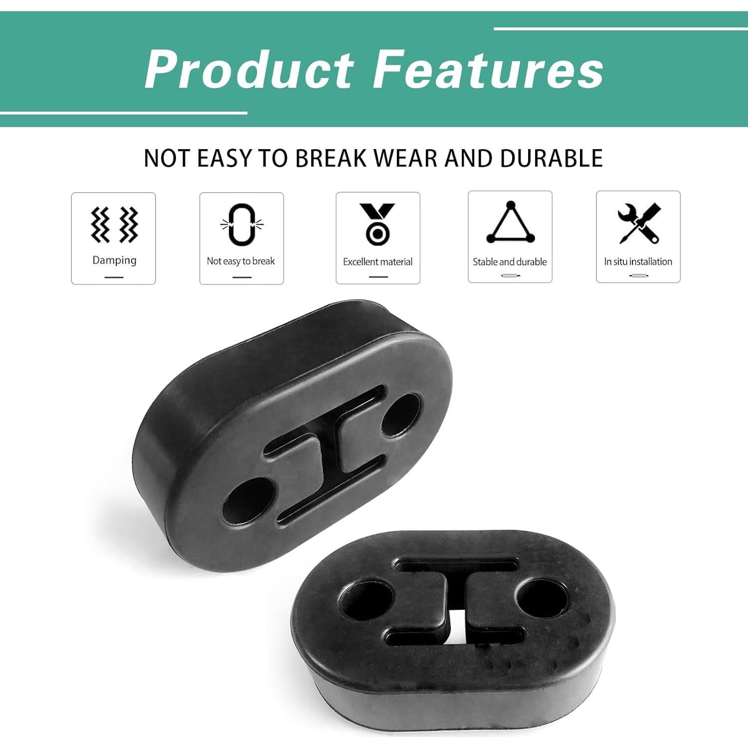 Soporte de goma para escape Damwot 11mm 2PCS universal