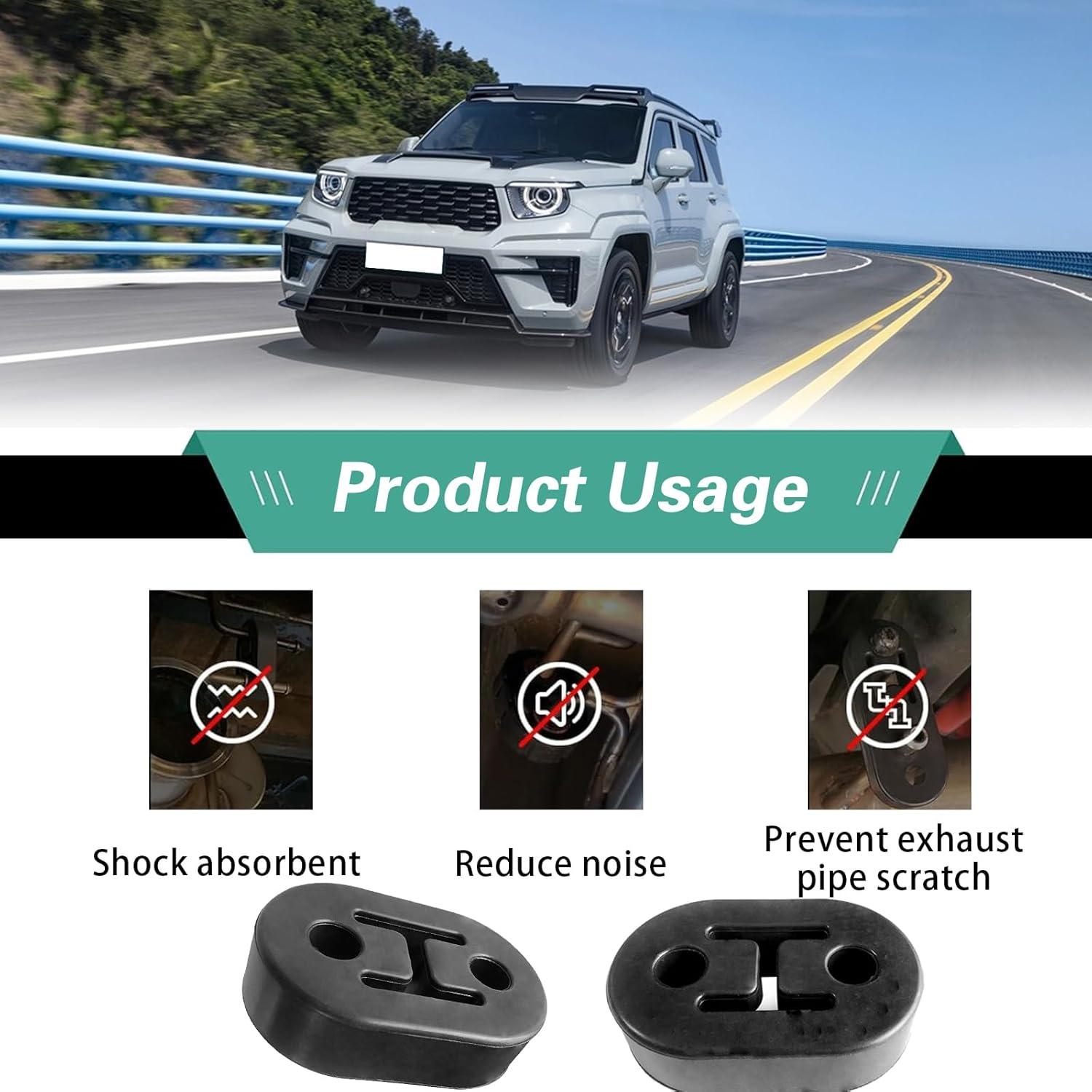 Soporte de goma para escape Damwot 11mm 2PCS universal