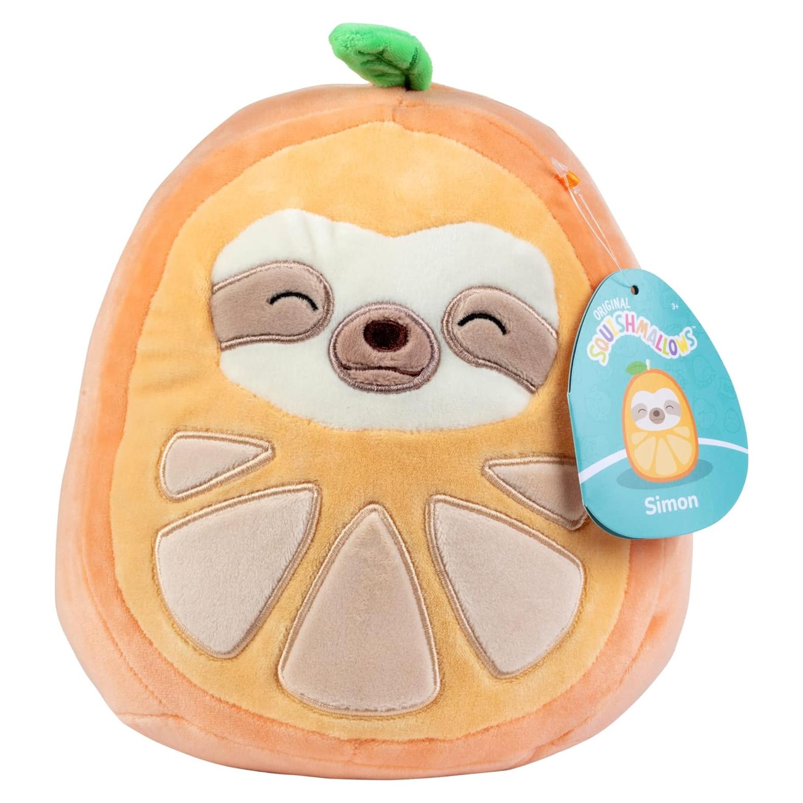 Peluche Squishmallow Simon el Perezoso 20 cm Naranja - Jazwares