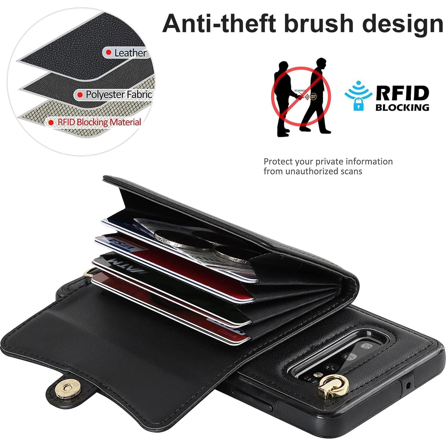 Funda Asuwish para Samsung Galaxy S10 Plus con bloqueo RFID