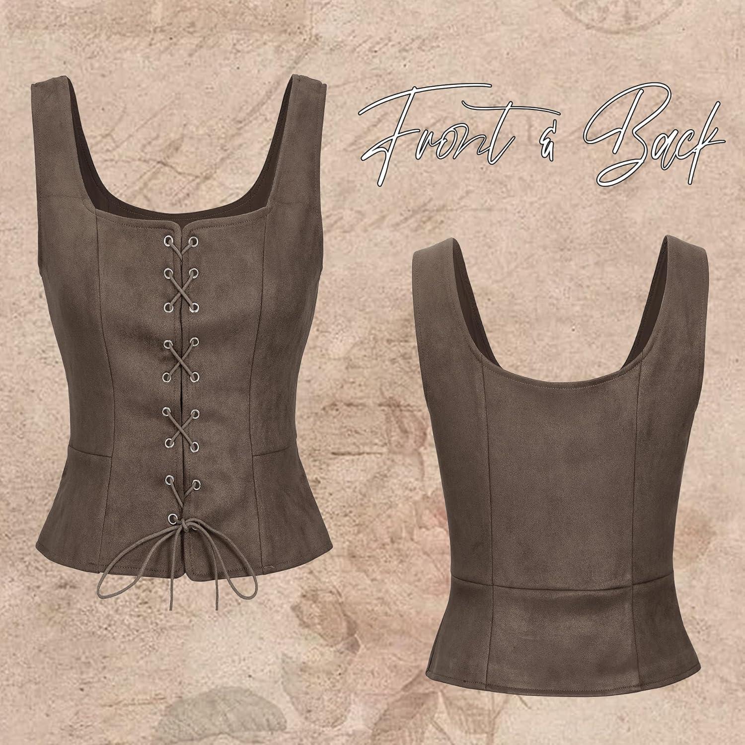 Disfraz de Renacimiento Mujer Chaleco Corsé Steampunk Café