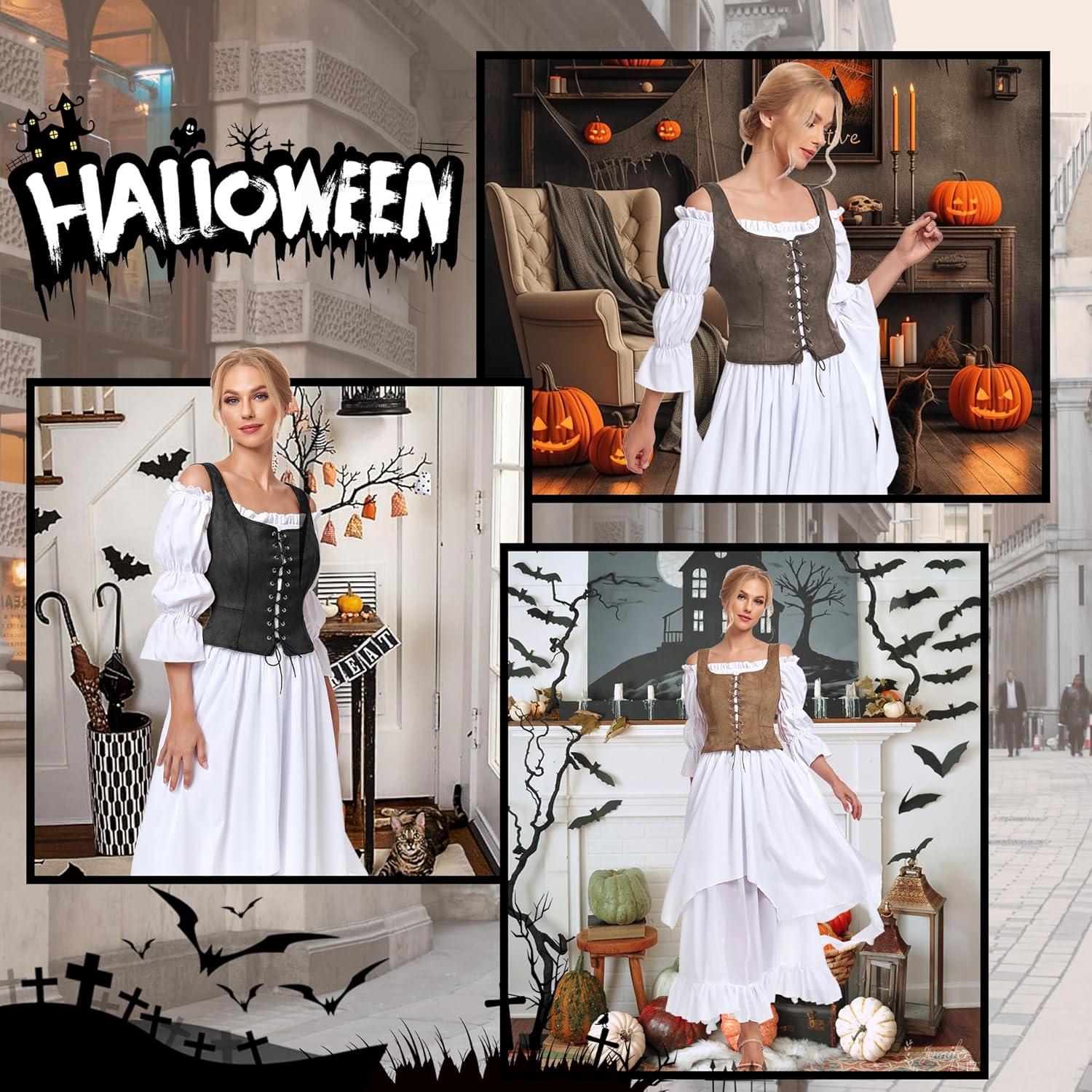 Disfraz de Renacimiento Mujer Chaleco Corsé Steampunk Café