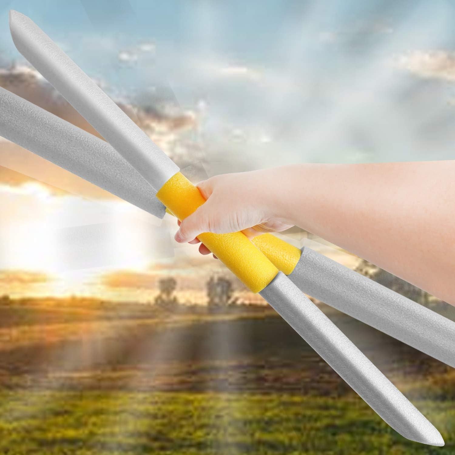 Foam Swords for Kids - 17 Inch Ninja Sword Weapons Toy 8 Pack Warrior Knight Pretend Play Set Prince Party Supplies Gift Toys Boys & Girls