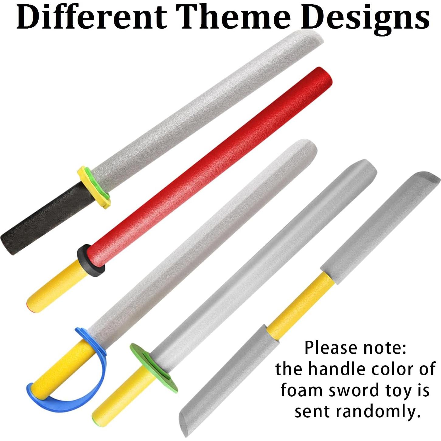 Foam Swords for Kids - 17 Inch Ninja Sword Weapons Toy 8 Pack Warrior Knight Pretend Play Set Prince Party Supplies Gift Toys Boys & Girls