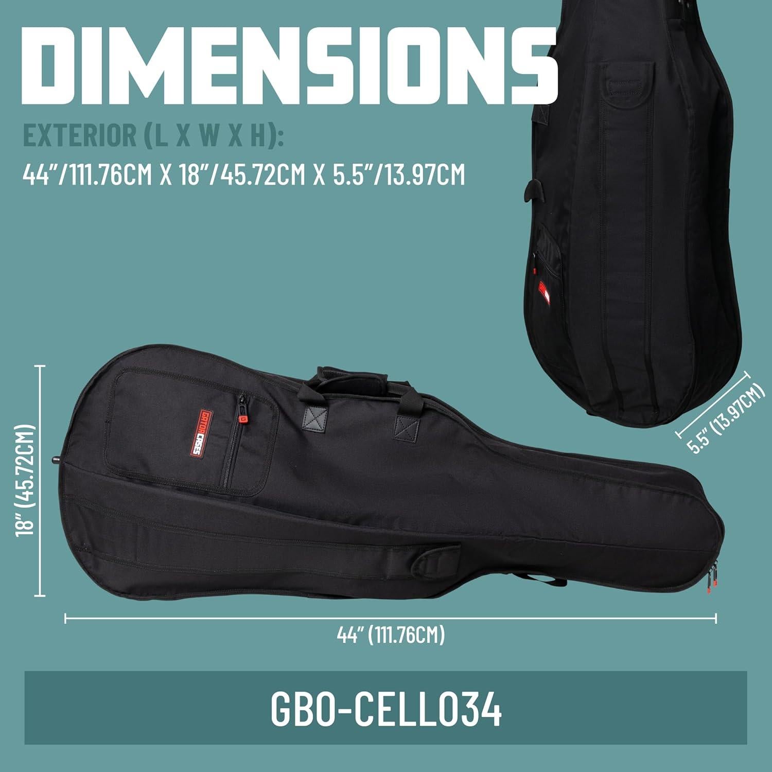 Bolsa de Viaje Gator para Violonchelo 3/4 Nylon Negro