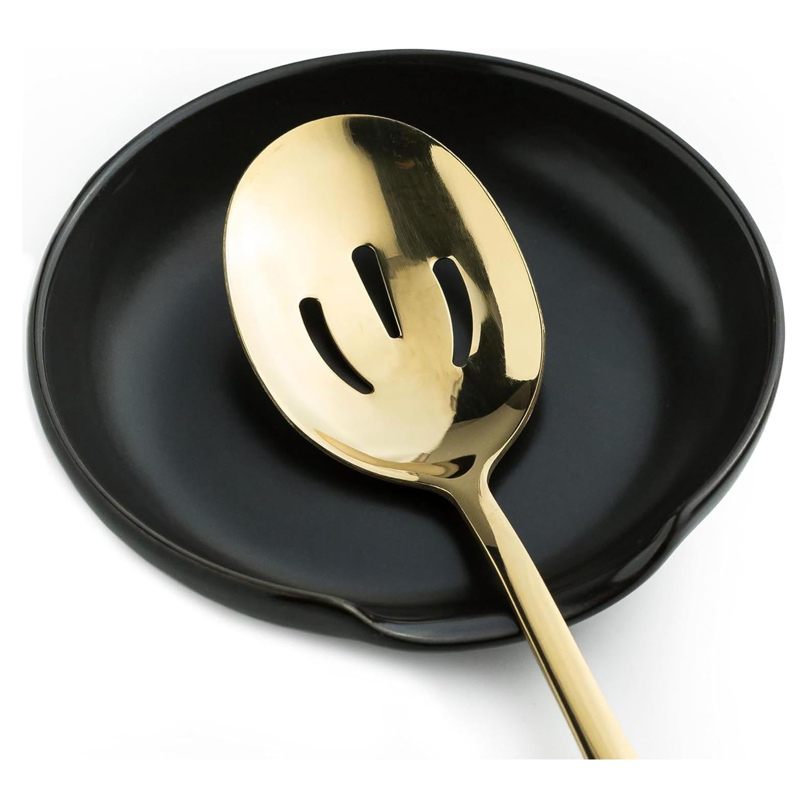 Soporte para Cucharas de Cocina LYEOBOH Cerámica Negro 12.7 cm