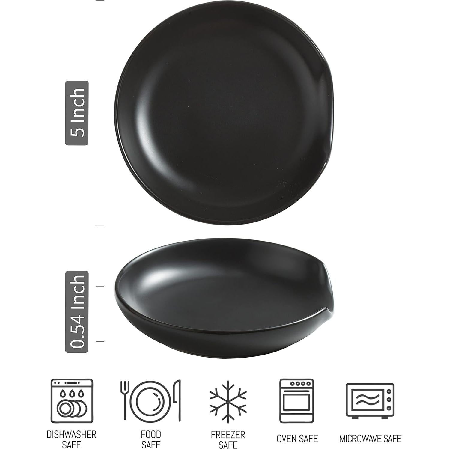 Soporte para Cucharas de Cocina LYEOBOH Cerámica Negro 12.7 cm
