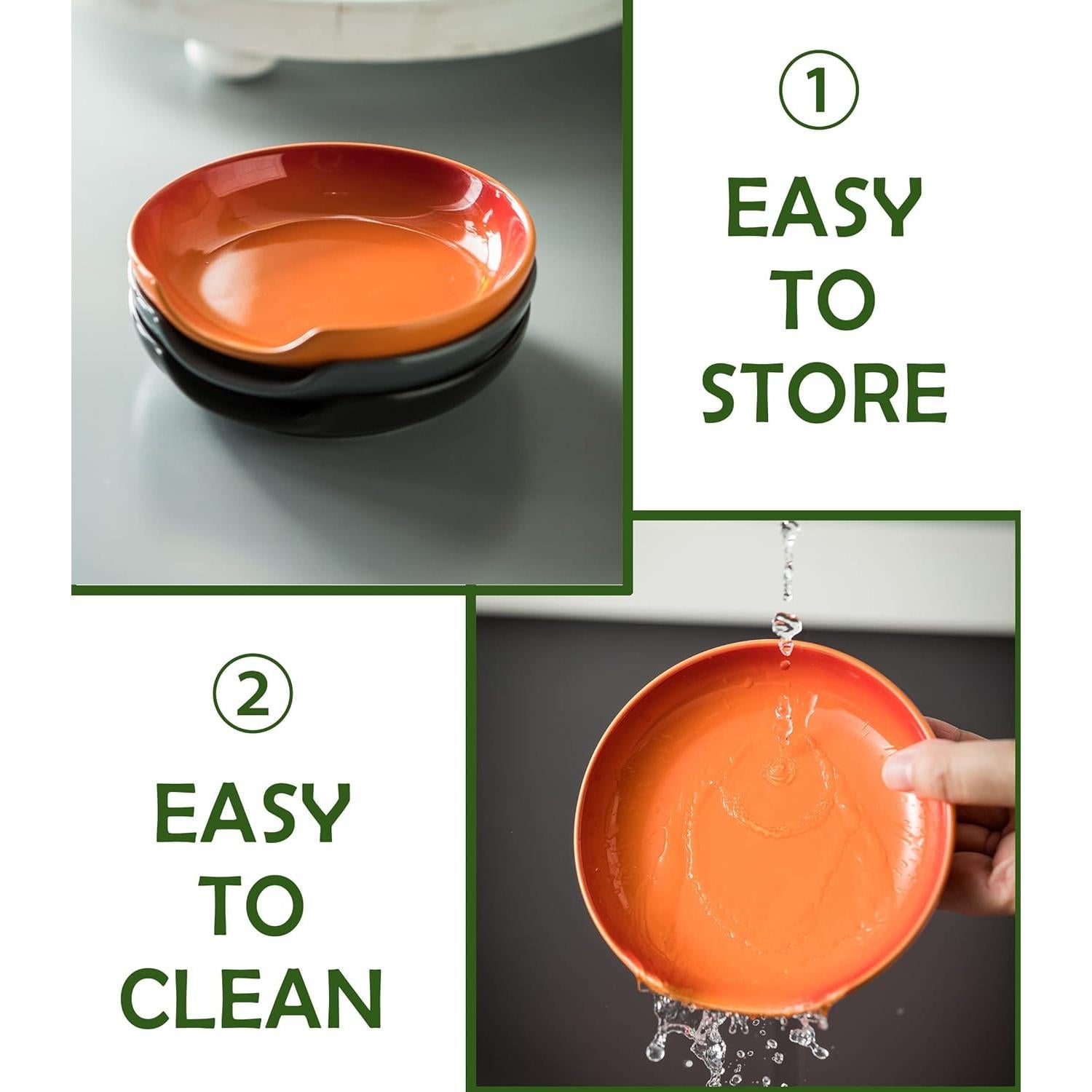 Soporte para Cucharas de Cocina LYEOBOH Cerámica Negro 12.7 cm